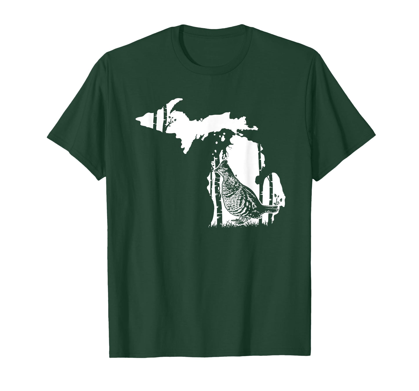 Hunting Partridge Grouse- Michigan map Bird Hunter T-Shirt