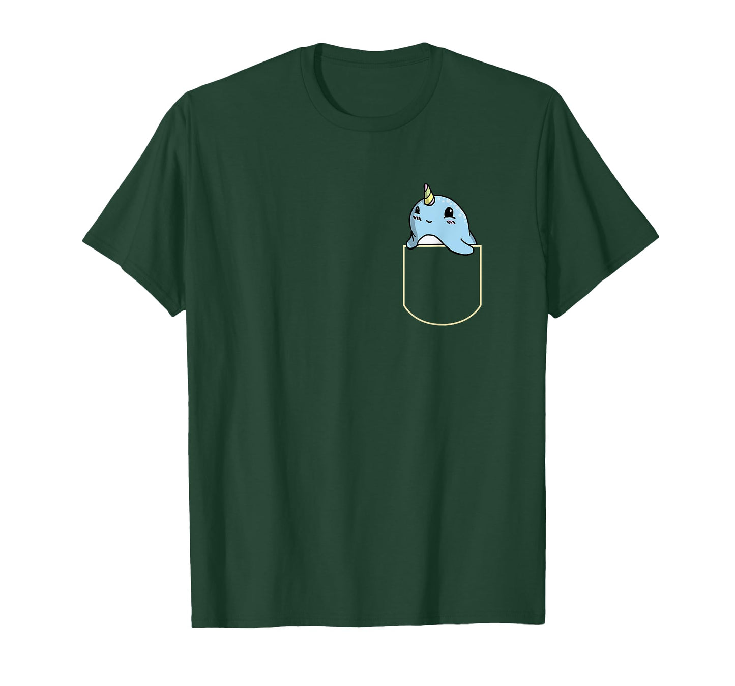 Funny Narwhal Chest Bag Gift Unicorn Whale Pocket T-Shirt