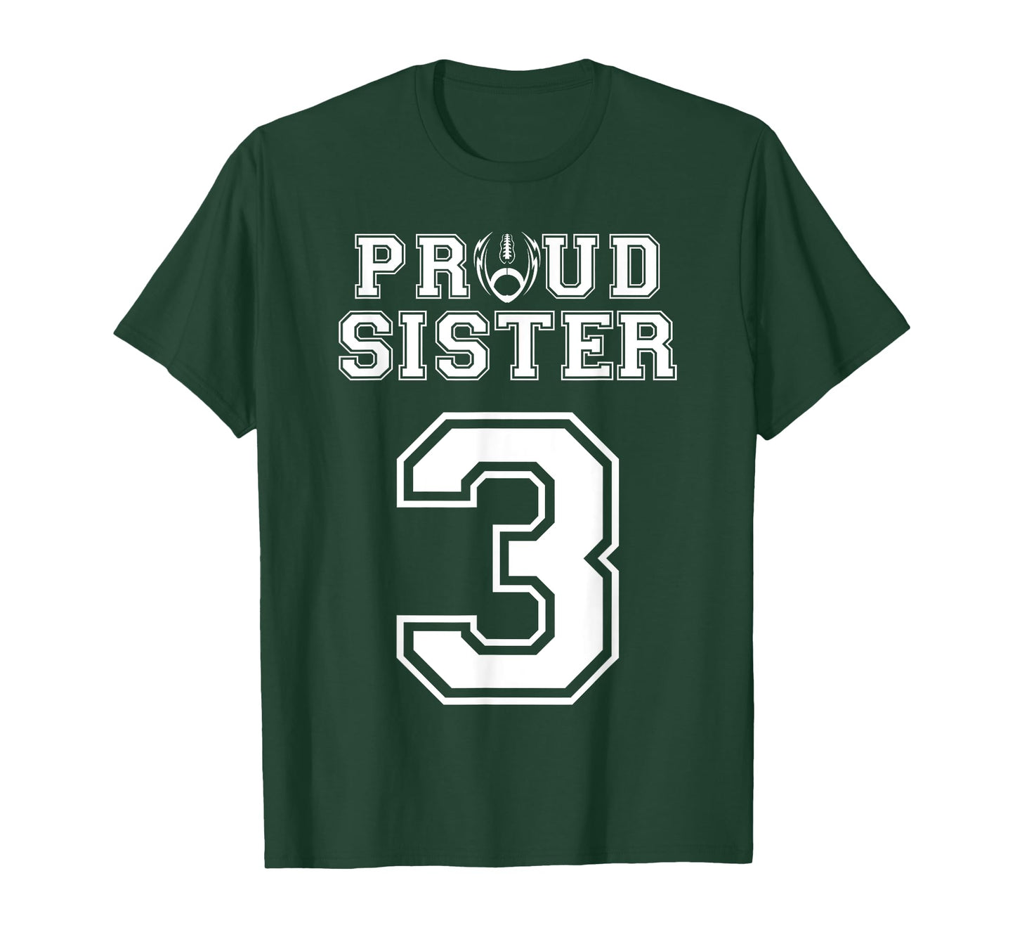 Custom Proud Football Sister Number 3 Personalized Women T-Shirt