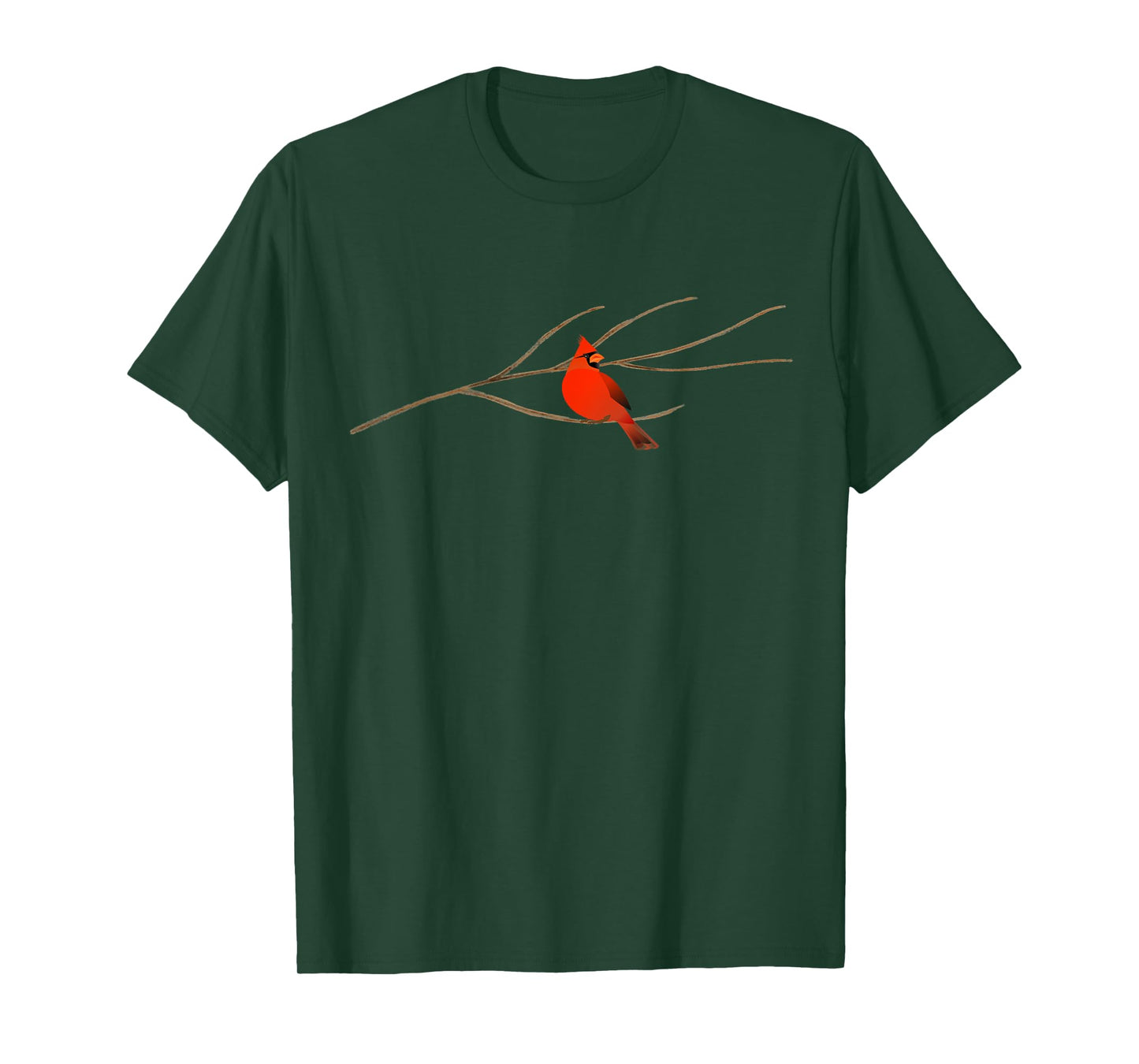 Red Cardinal Bird on a Branch T-Shirt