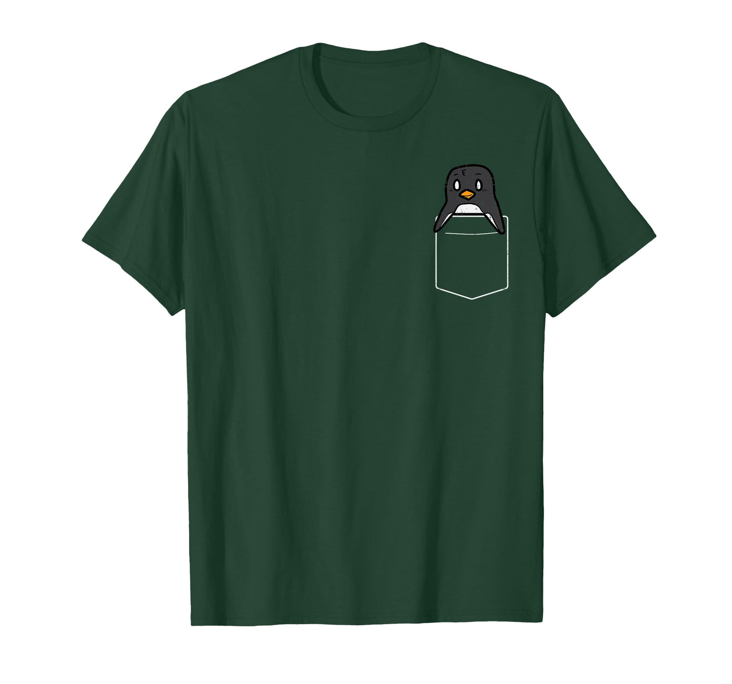 Penguin Peeking Pocket Cute Animal Lover Men Women Kids Boys T-Shirt