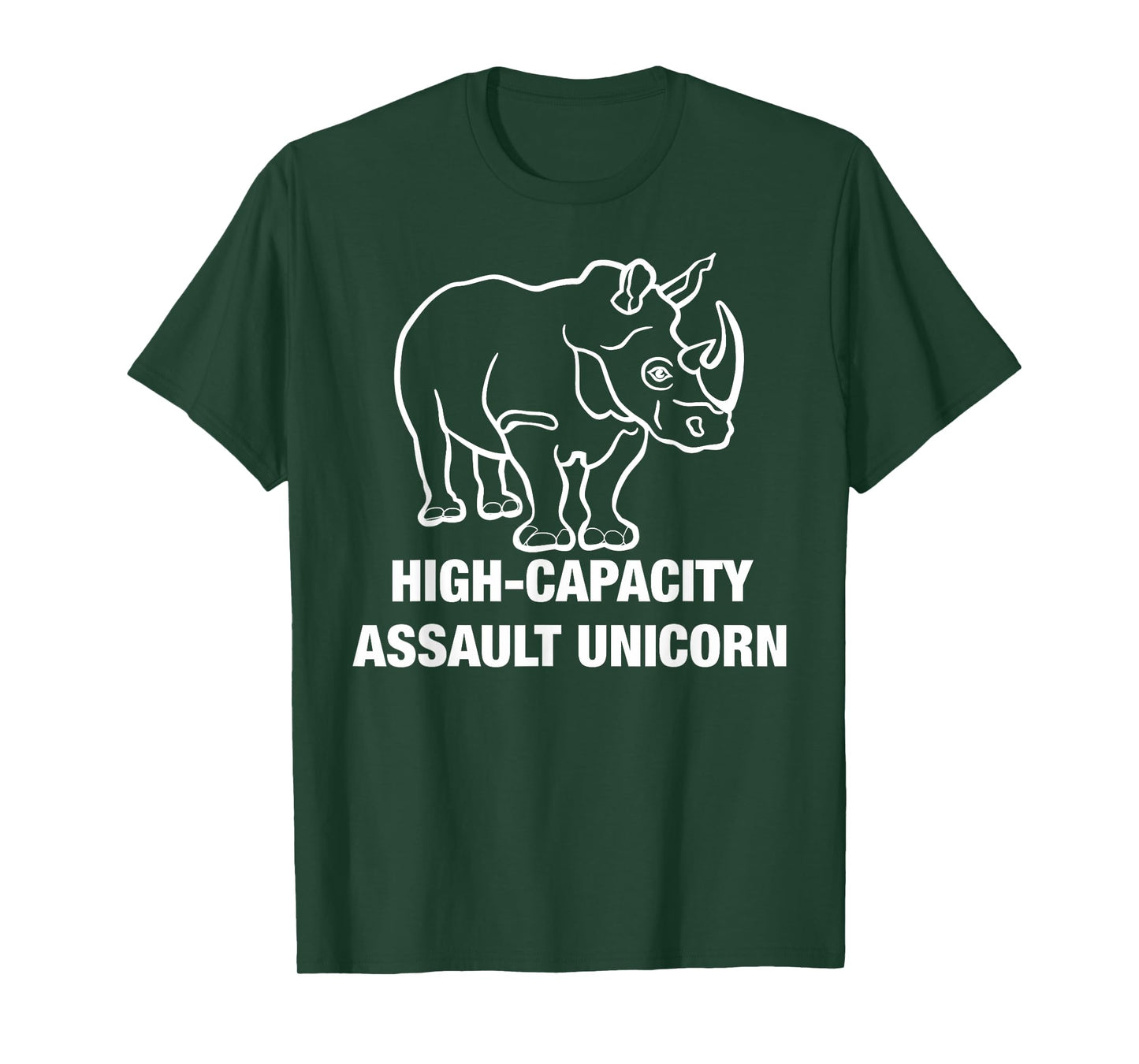 Funny Unicorn Military High Capacity Assault Rhino Horn Tee T-Shirt