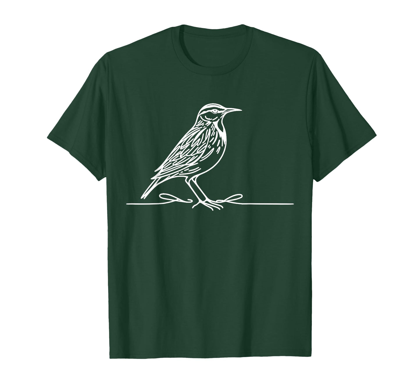 Line Art Bird & Ornithologist Eastern Meadowlark T-Shirt
