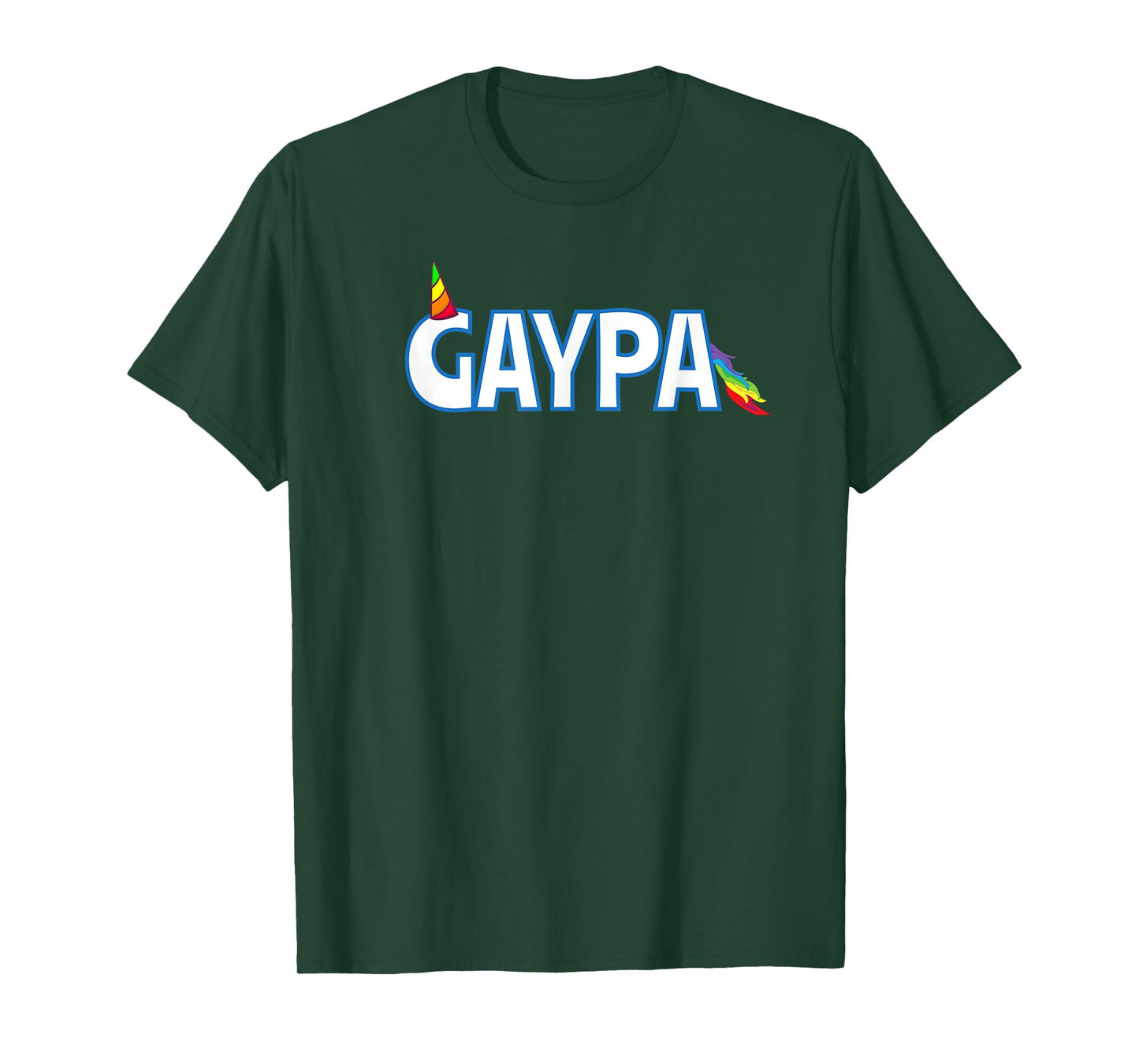 GAYPA Funny LGBTQ Pride Rainbow Unicorn Horn Gay Grandpa T-Shirt