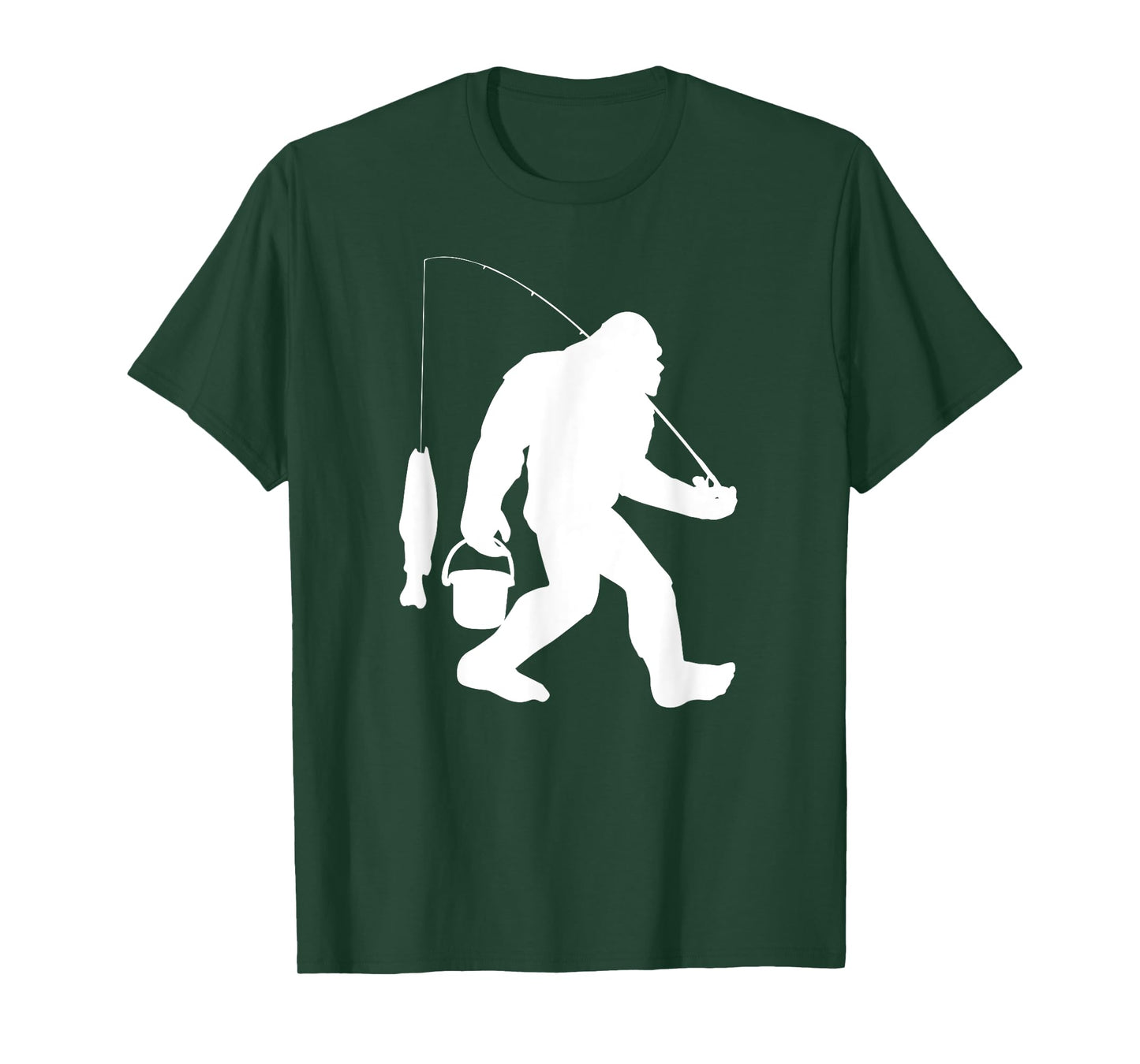 Bigfoot Fishing Shirt Funny Sasquatch and Fish T-Shirt