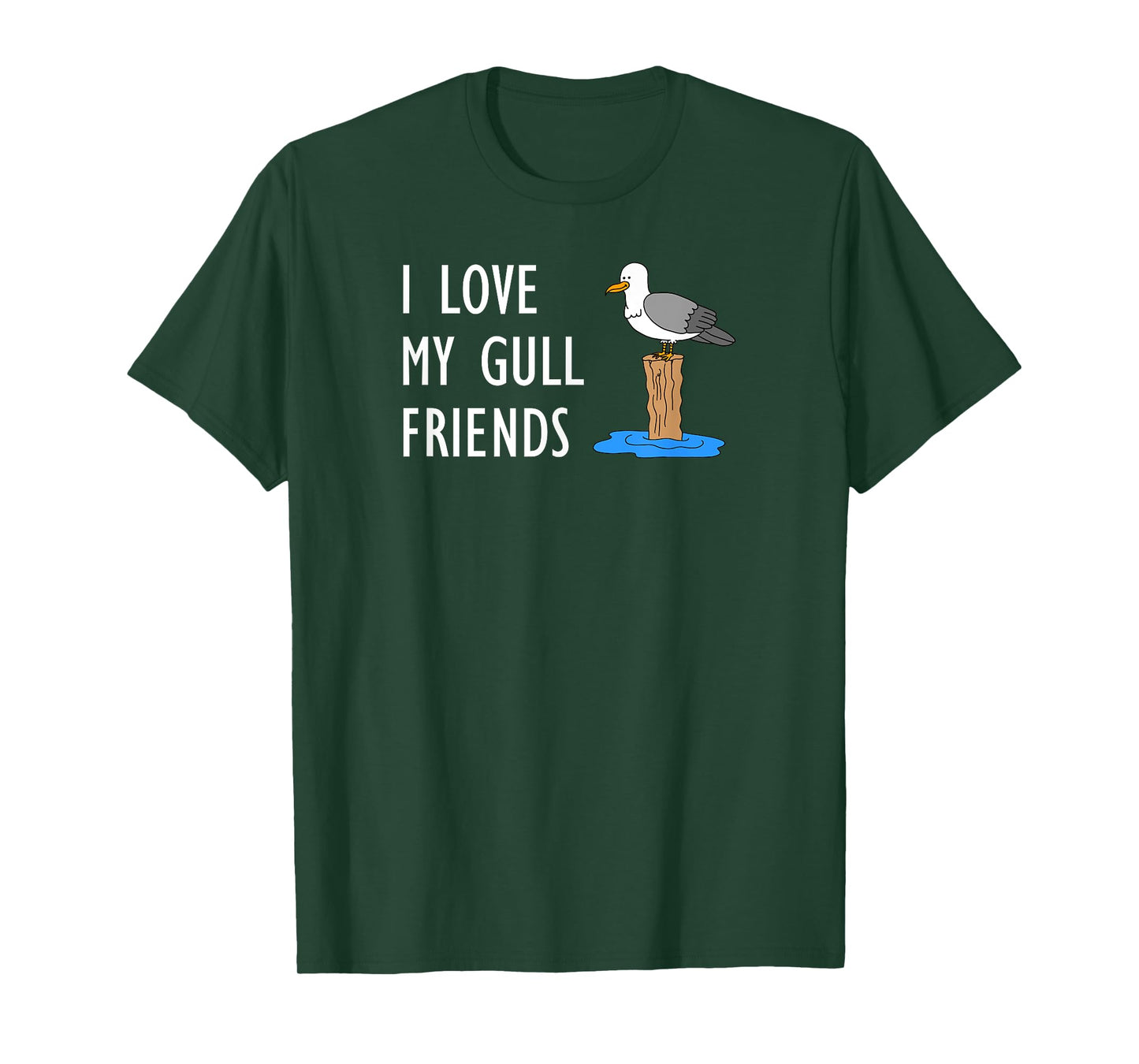 I Love My Gull Friends Seagull Pun T-Shirt