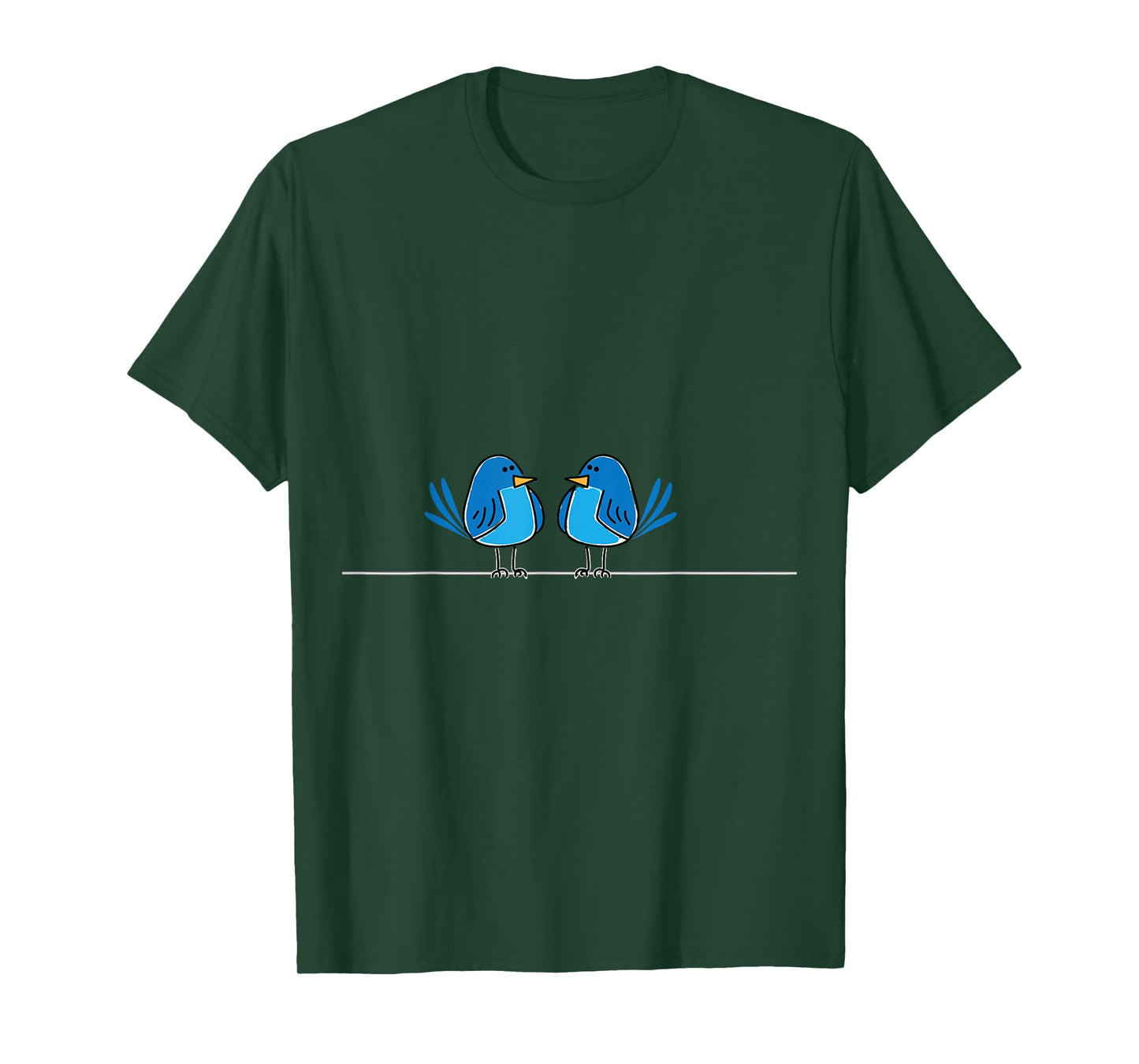 Blue Birds on a wire T-shirt T-Shirt