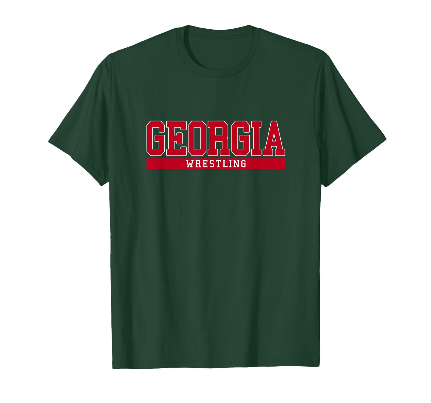 Georgia Wrestling T-Shirt - Black, Unisex-Adults, Short Sleeve, Small