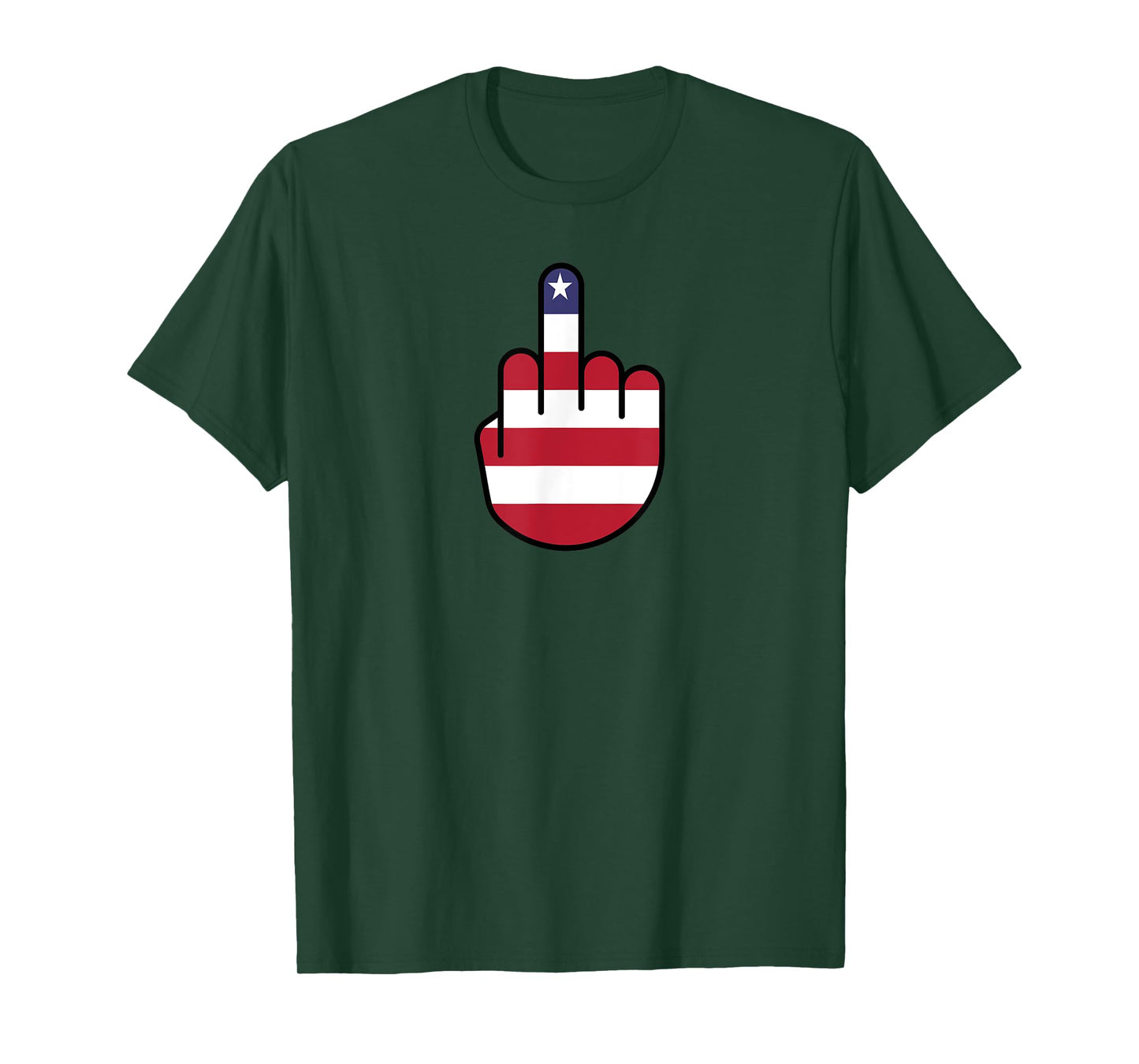 Patriotic US Flag Middle Finger T-Shirt
