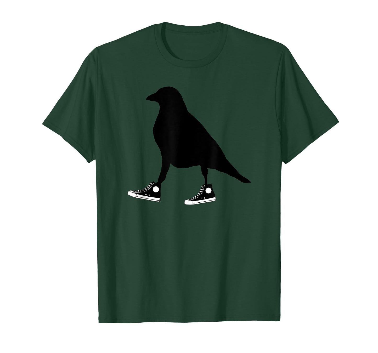 Funny Crow In Tennis Shoes Ornithology Novelty Bird Design T-Shirt