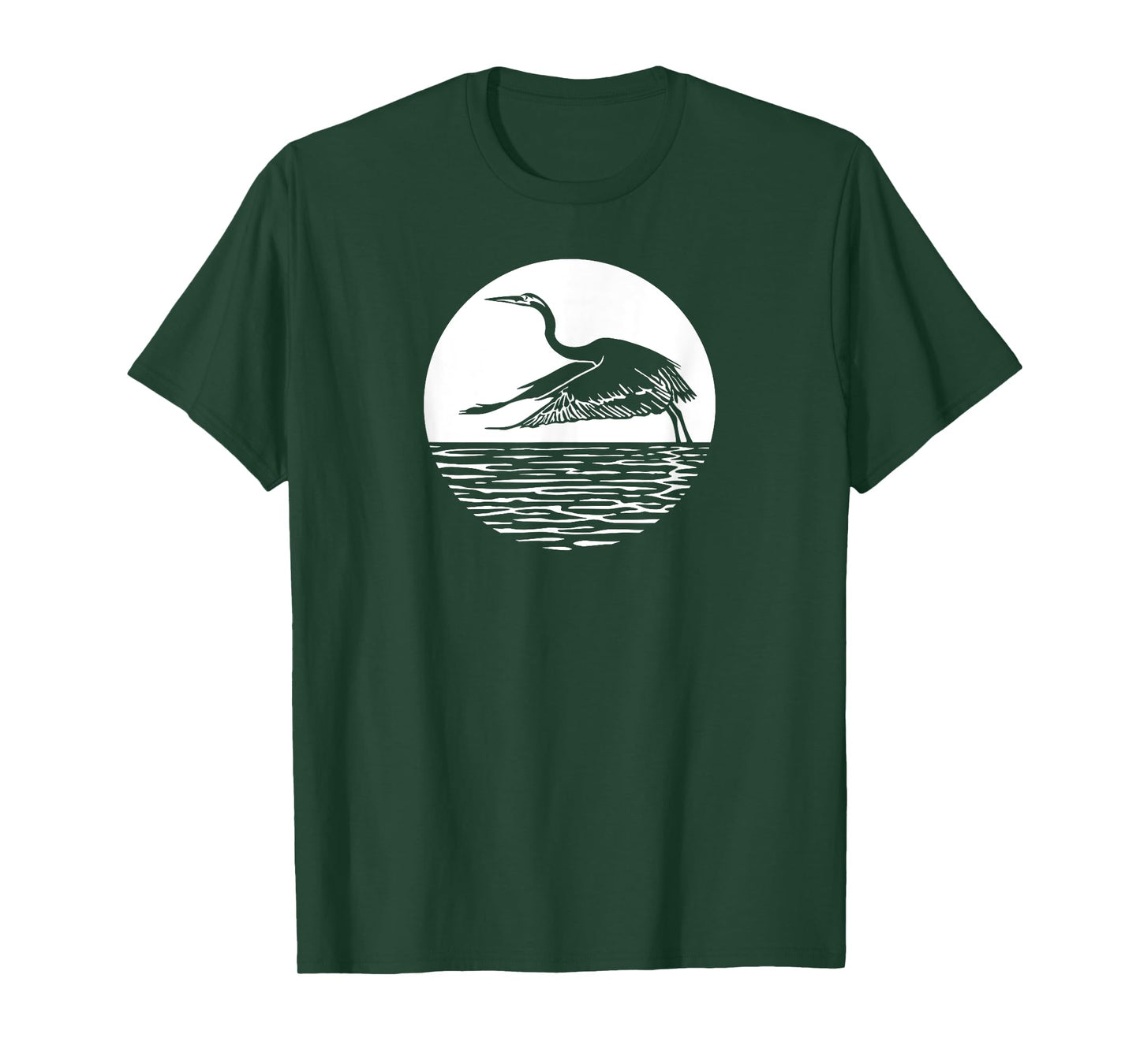 Great Graceful Blue Heron Flying in front of Sun T-Shirt