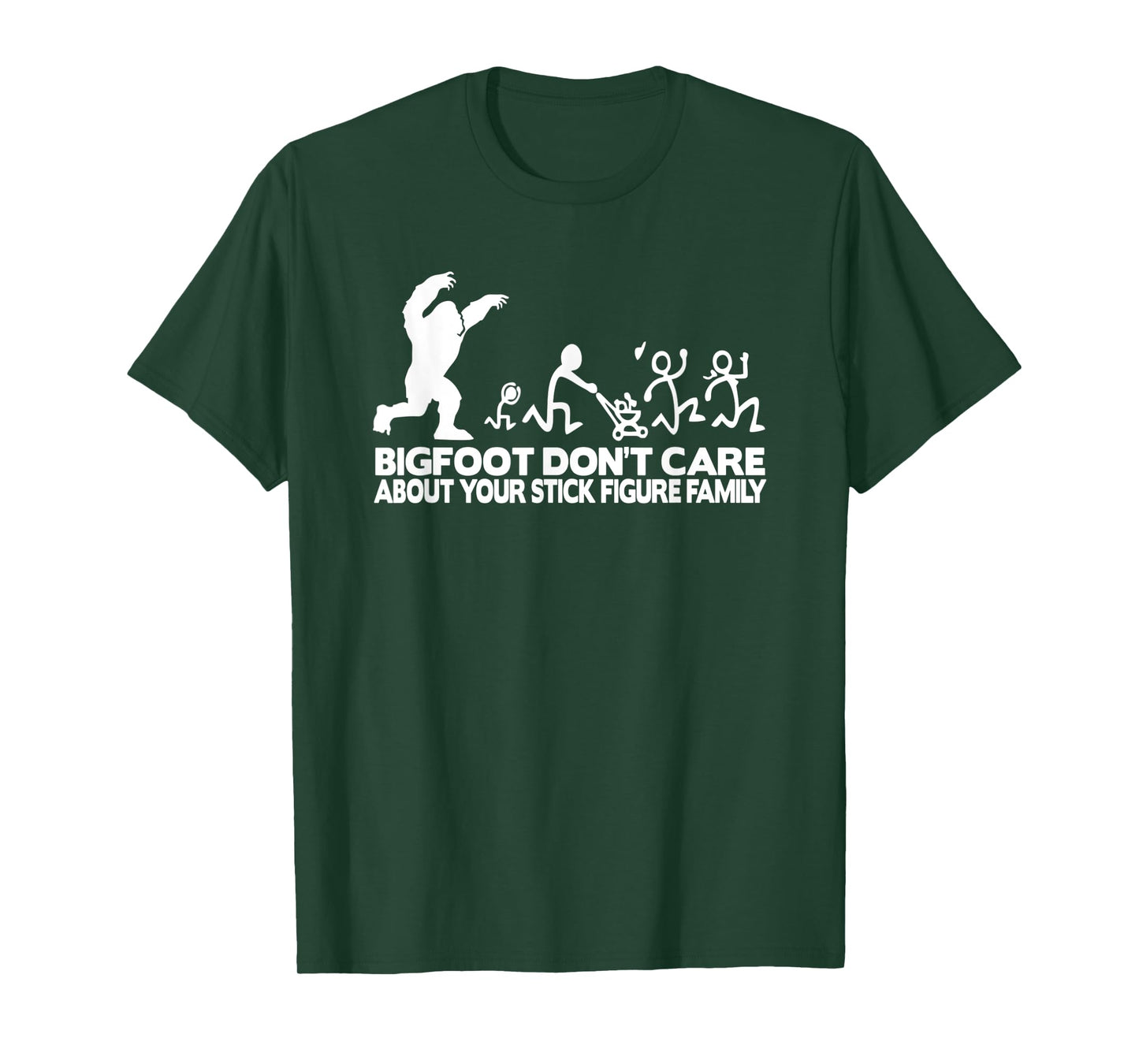 Funny Bigfoot Stick Figure Family T-Shirt