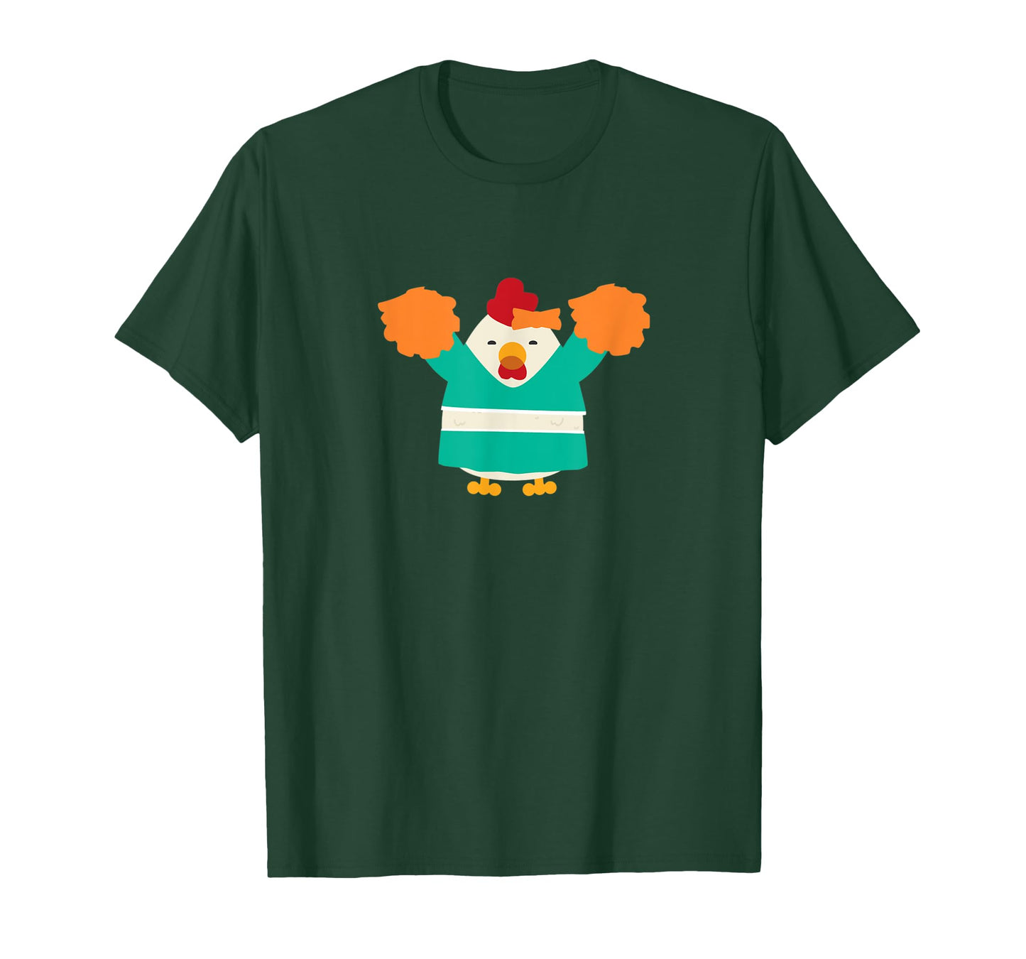 Cheerleading Chicken Funny Cheerleader Pom Poms T-Shirt