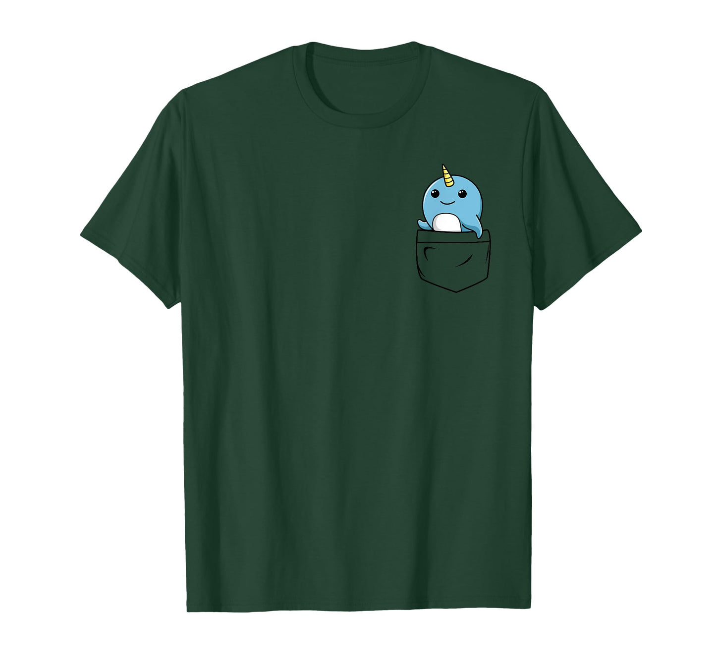 Narwhal Pocket | Unicorn of the Sea Funny Animal Tee T-Shirt