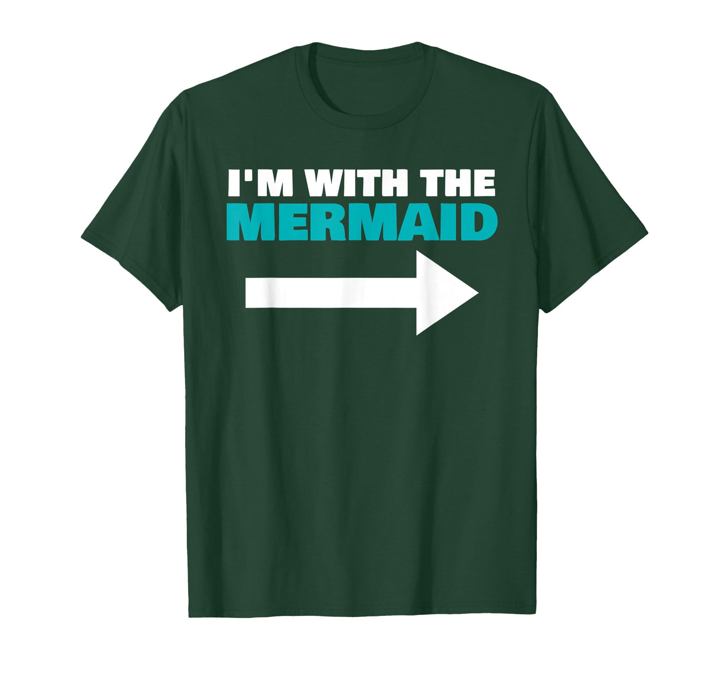 I'm With The Mermaid Fun Matching Halloween Couple Costume T-Shirt