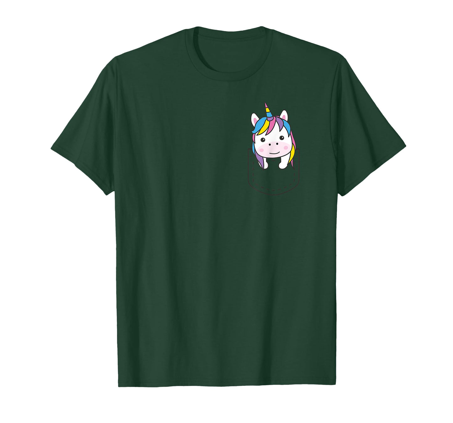 Unicorn In Pocket Funny Unicorn In Chest Pocket Unicorn T-Shirt
