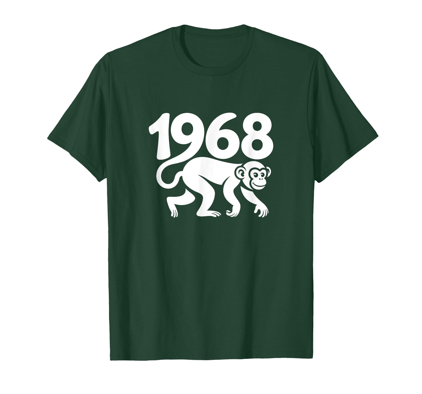 1968 Monkey - Chinese Zodiac Year Personalized Word Art T-Shirt