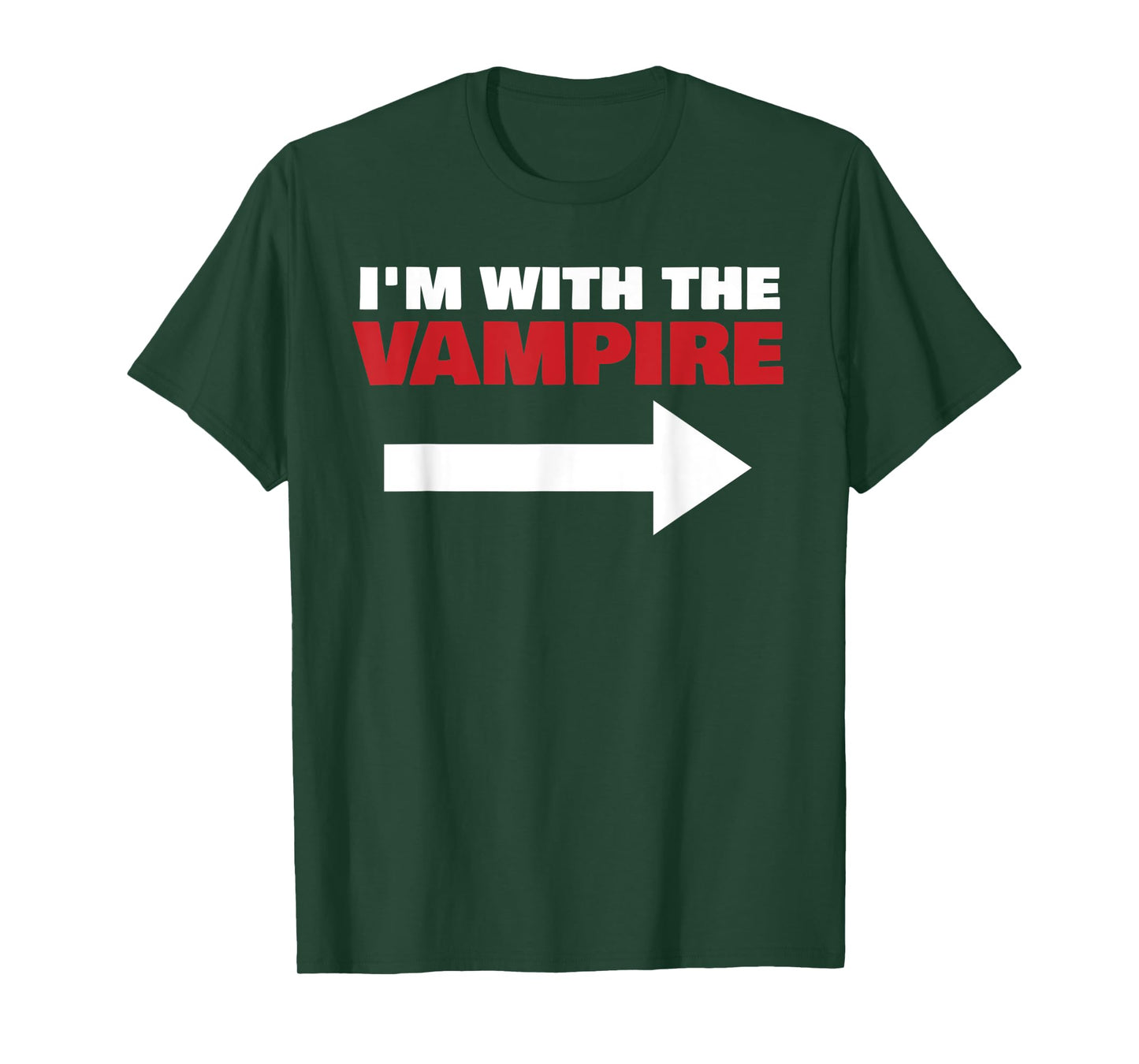 I'm With The Vampire Fun Matching Halloween Couple Costume T-Shirt