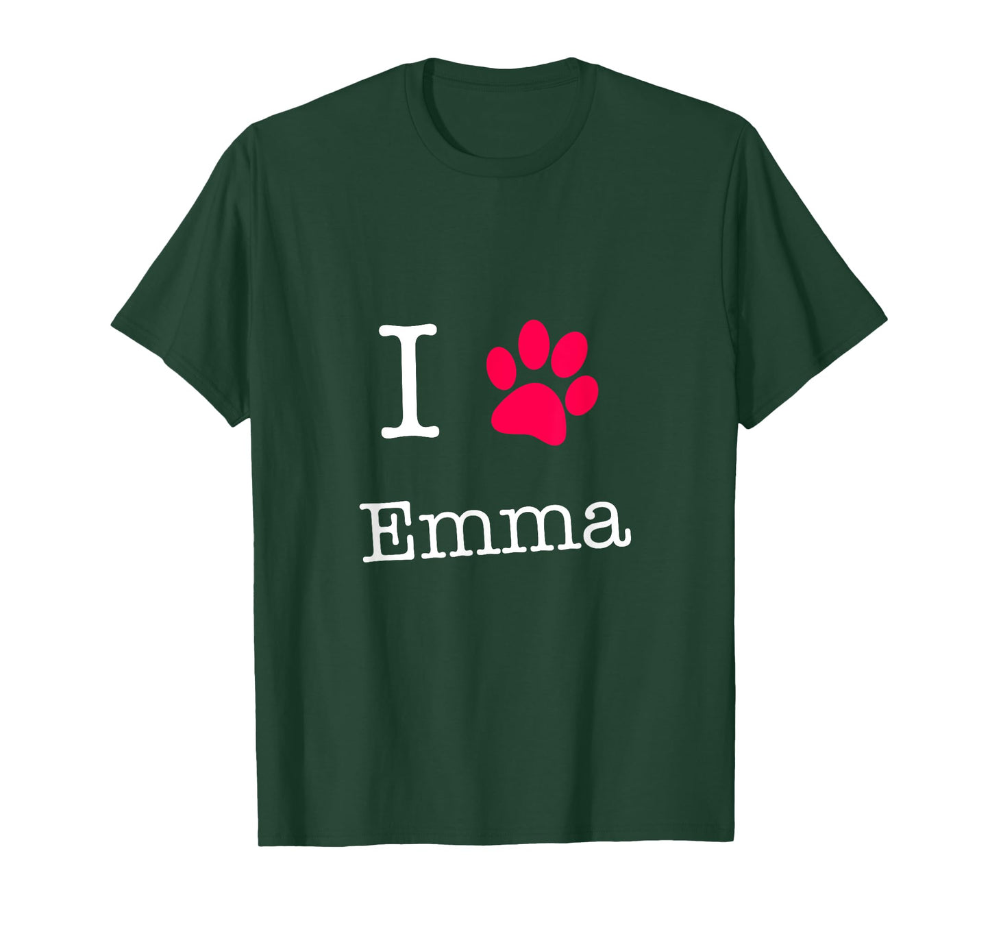 I Love Emma Dog Name T-Shirt Gift Shirt for Dog Lovers T-Shirt