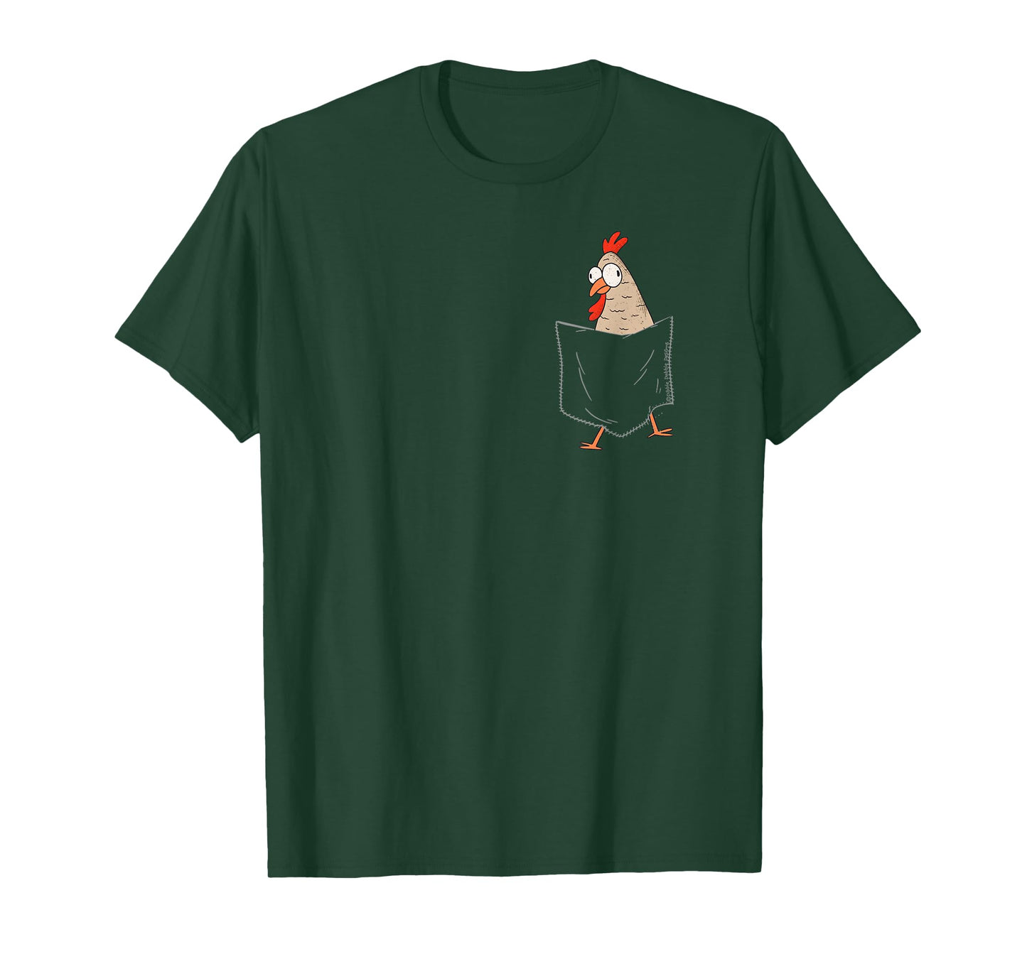 Cute and Funny Chicken in a Fake Pocket - Chicken Lovers T-Shirt