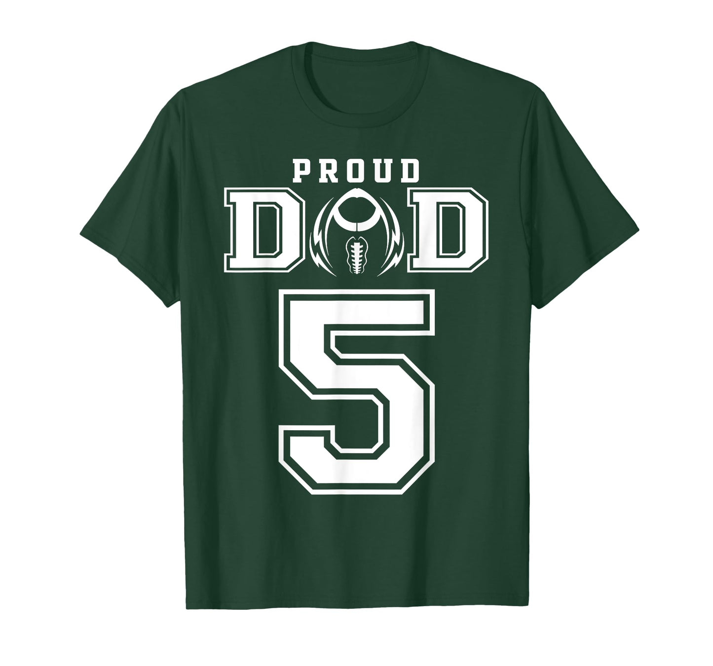 Custom Proud Football Dad Number 5 Personalized For Men T-Shirt