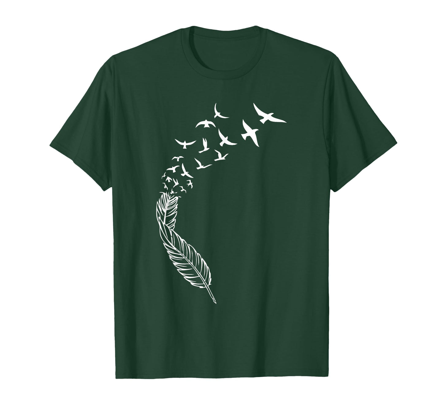 Feather Flying Birds Cool Street Style Positivity Casual T-Shirt