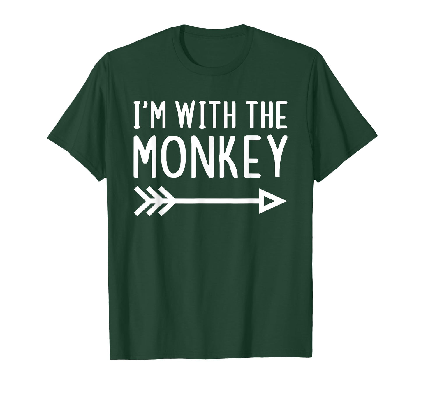 I'm With The Monkey Funny Matching Halloween Couple Costume T-Shirt