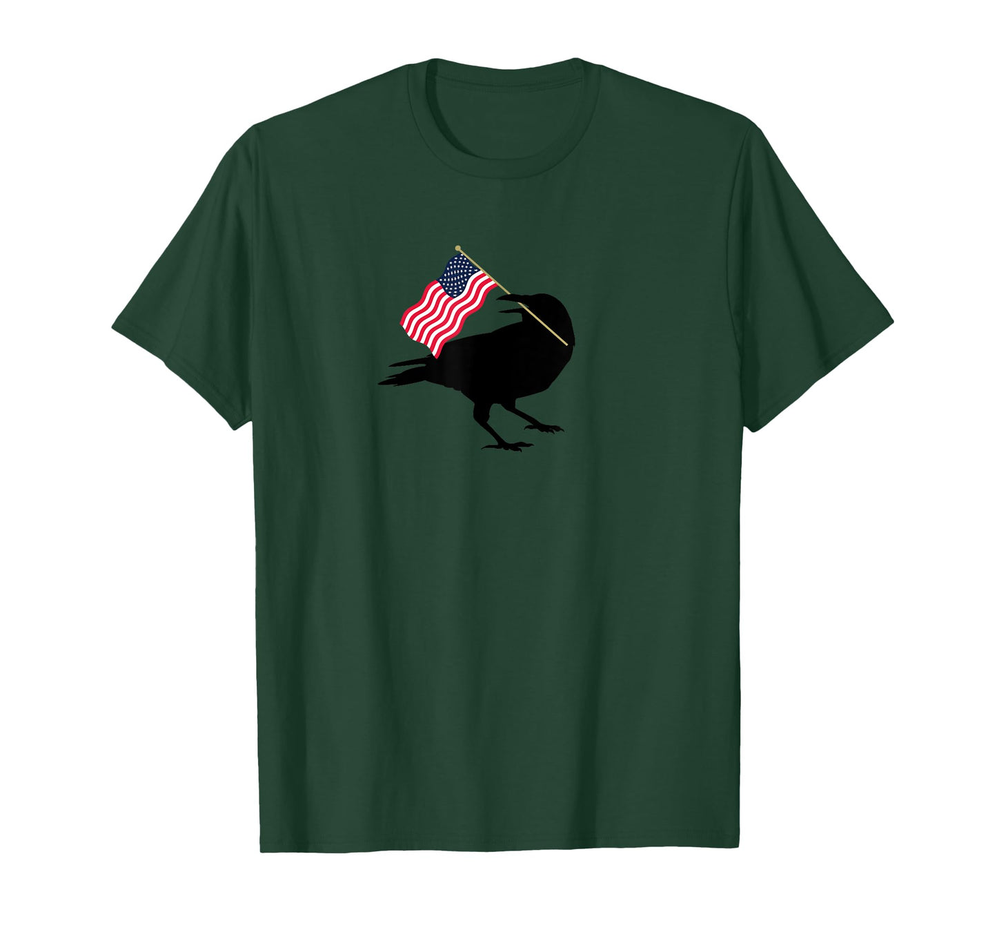 Patriotic Blackbird Crow with American Flag for Bird Lovers T-Shirt