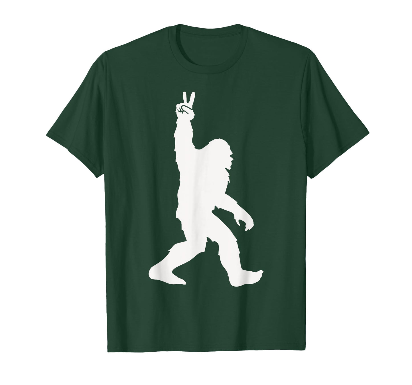Funny Bigfoot Two Fingers Up For Peace Believers Men Women T-Shirt