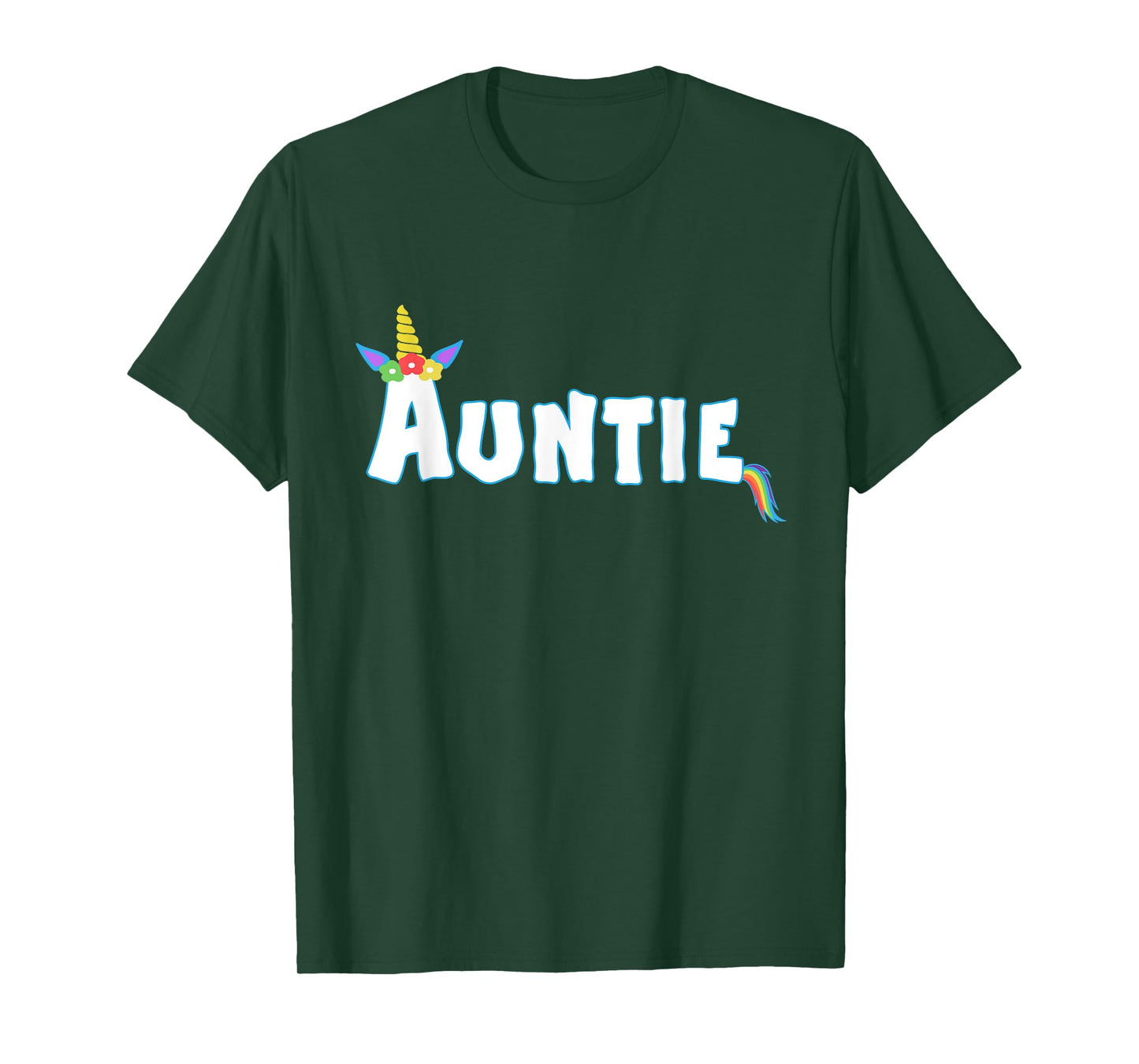 Unicorn Birthday Girl Funny Auntie Aunt Family Matching T-Shirt