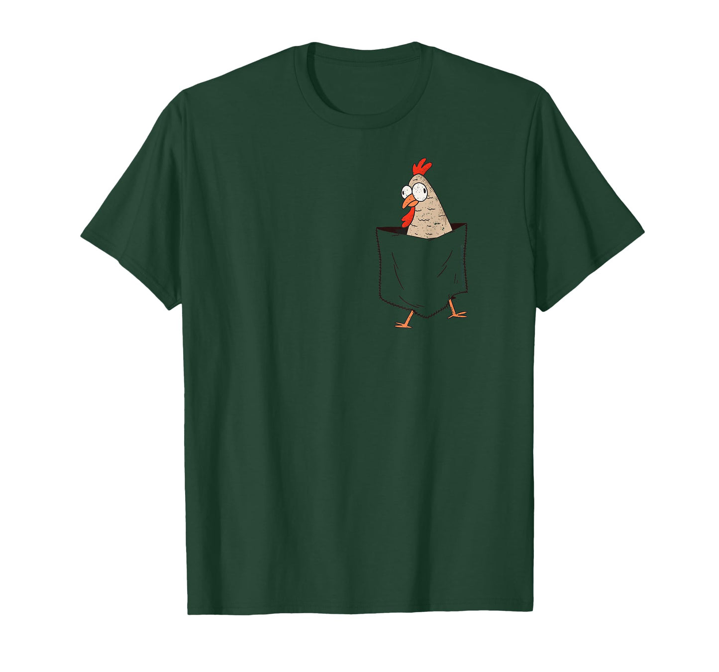 Cute and Funny Chicken in a Fake Pocket - Chicken Lovers T-Shirt