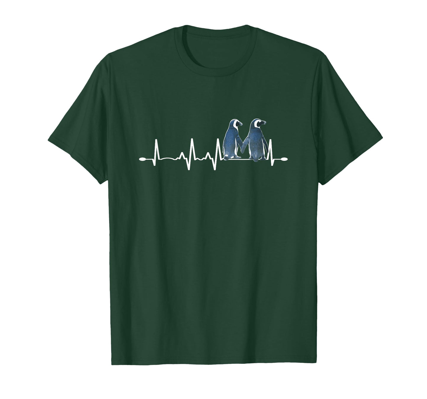 Penguin Heartbeat Love Rhythm EKG Animal Lovers Design T-Shirt