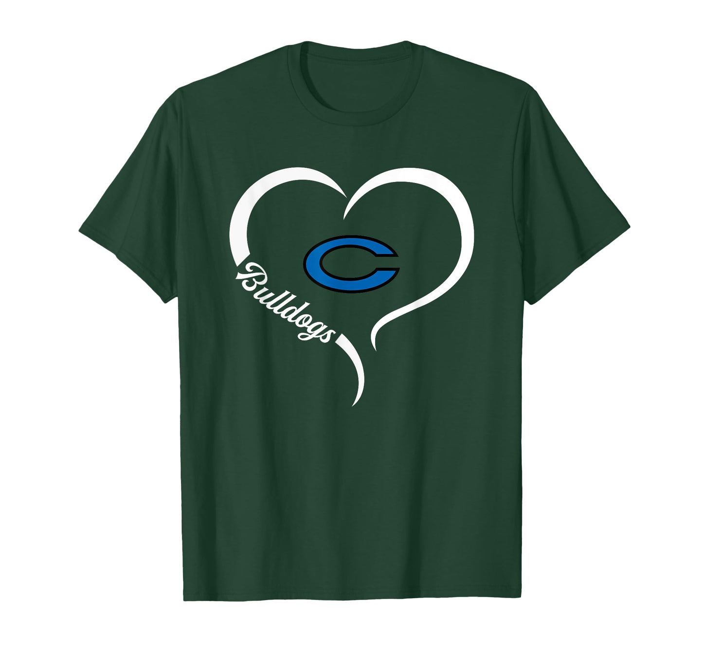 Crockett Bulldogs Logo Half Heart Slogan HS T-Shirt