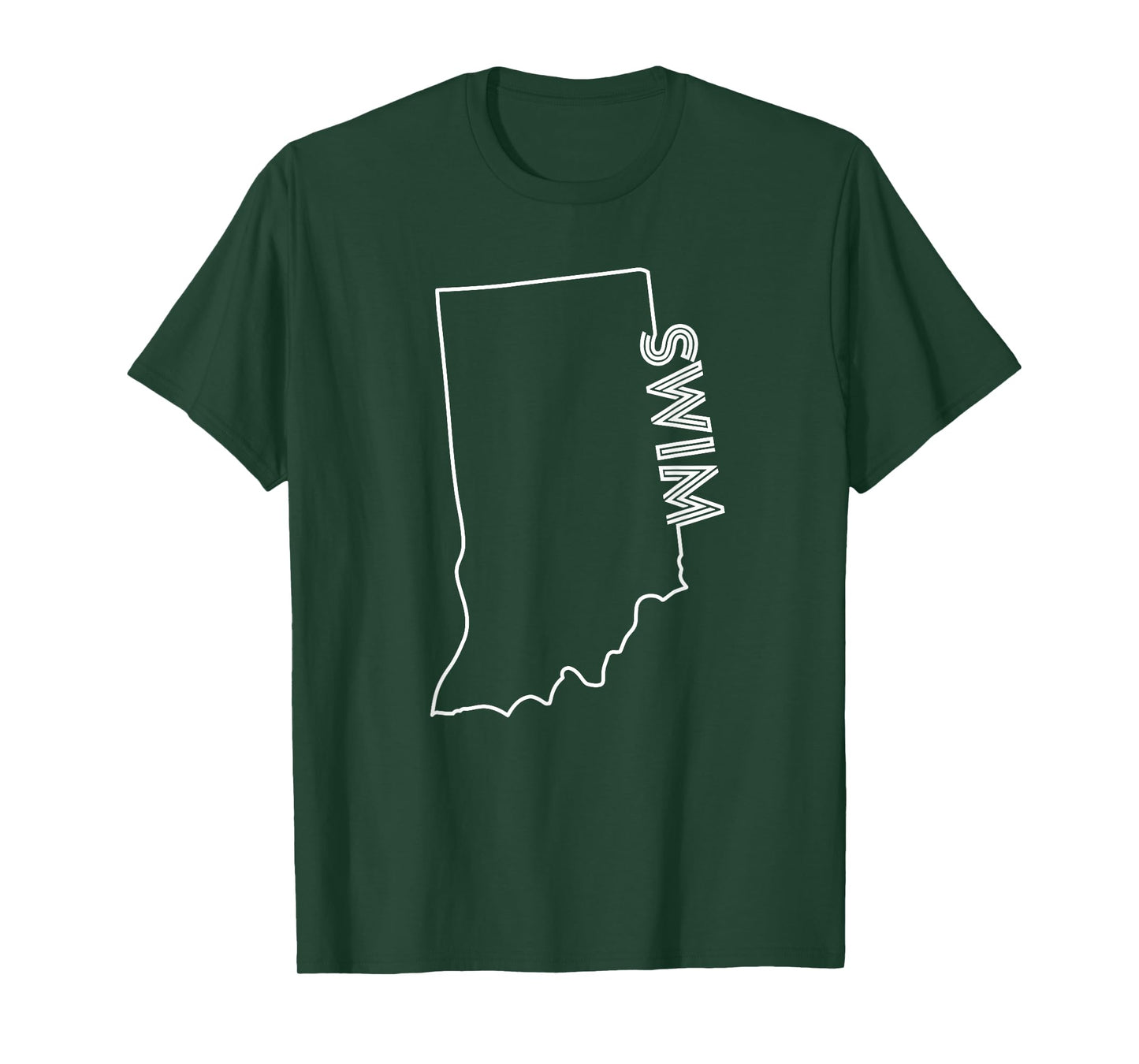 State of Indiana Outline with Swim Text ABN558b T-Shirt