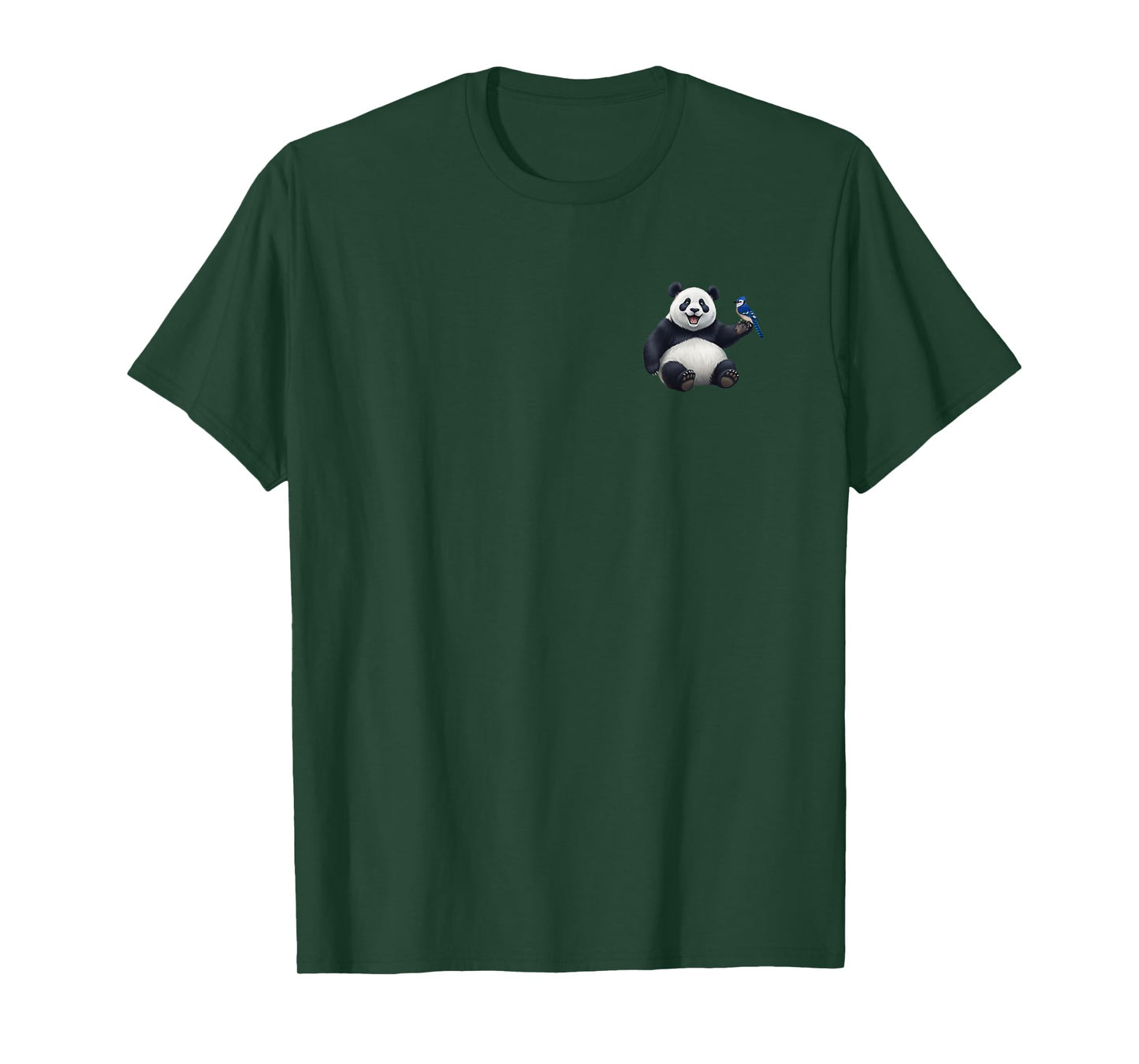 Panda Bear with Blue Jay Bird Animal Lover Biologist T-Shirt