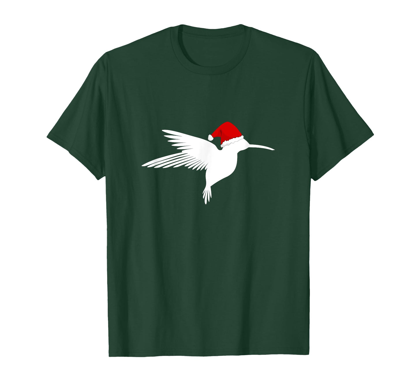 Christmas Hummingbird Shirt Santa Hat Bird Lover Tee
