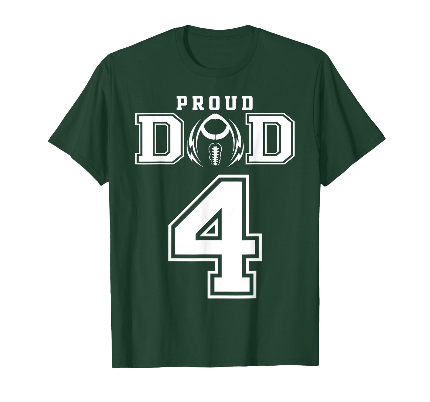 Custom Proud Football Dad Number 4 Personalized For Men T-Shirt