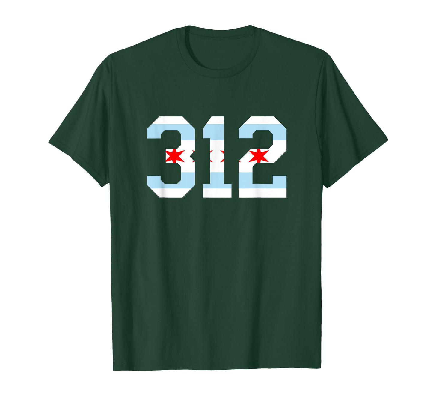 312 Chicago Flag Area Code City Pride T-Shirt