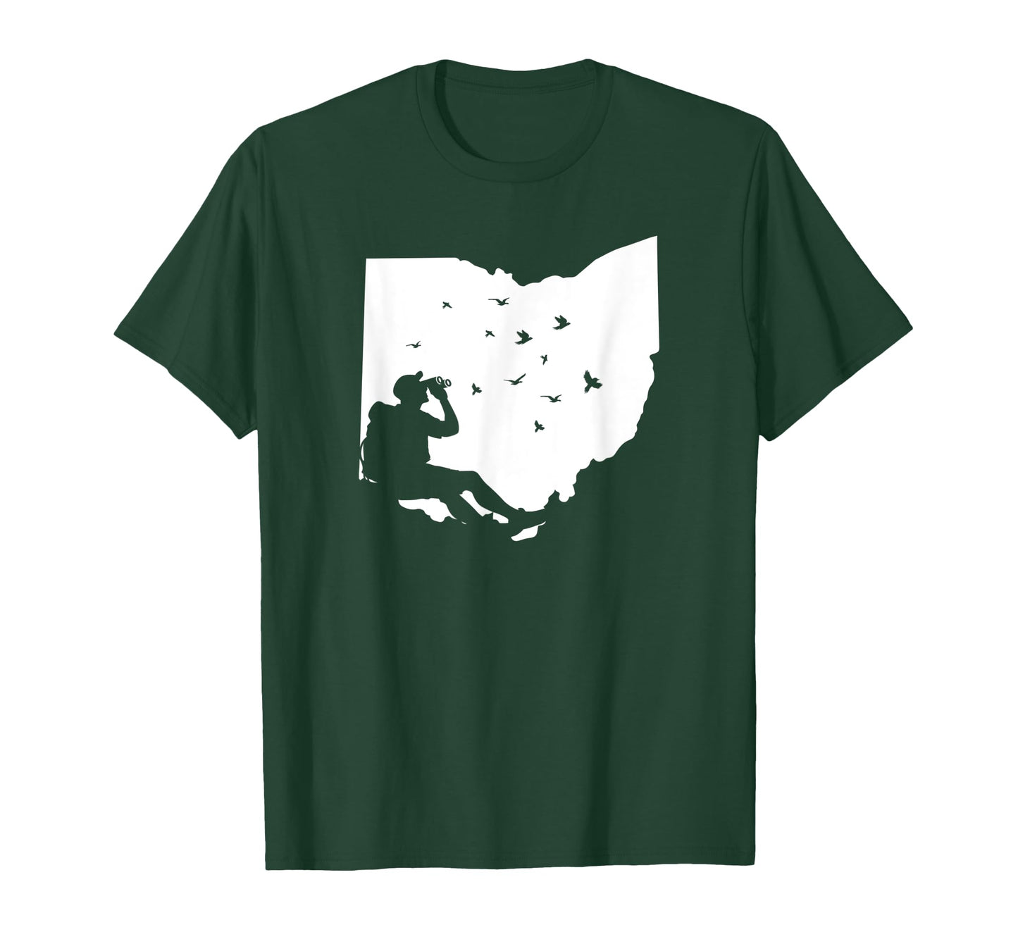 Map Ohio Bird Watching Design Birding Binoculars Birdwatcher T-Shirt
