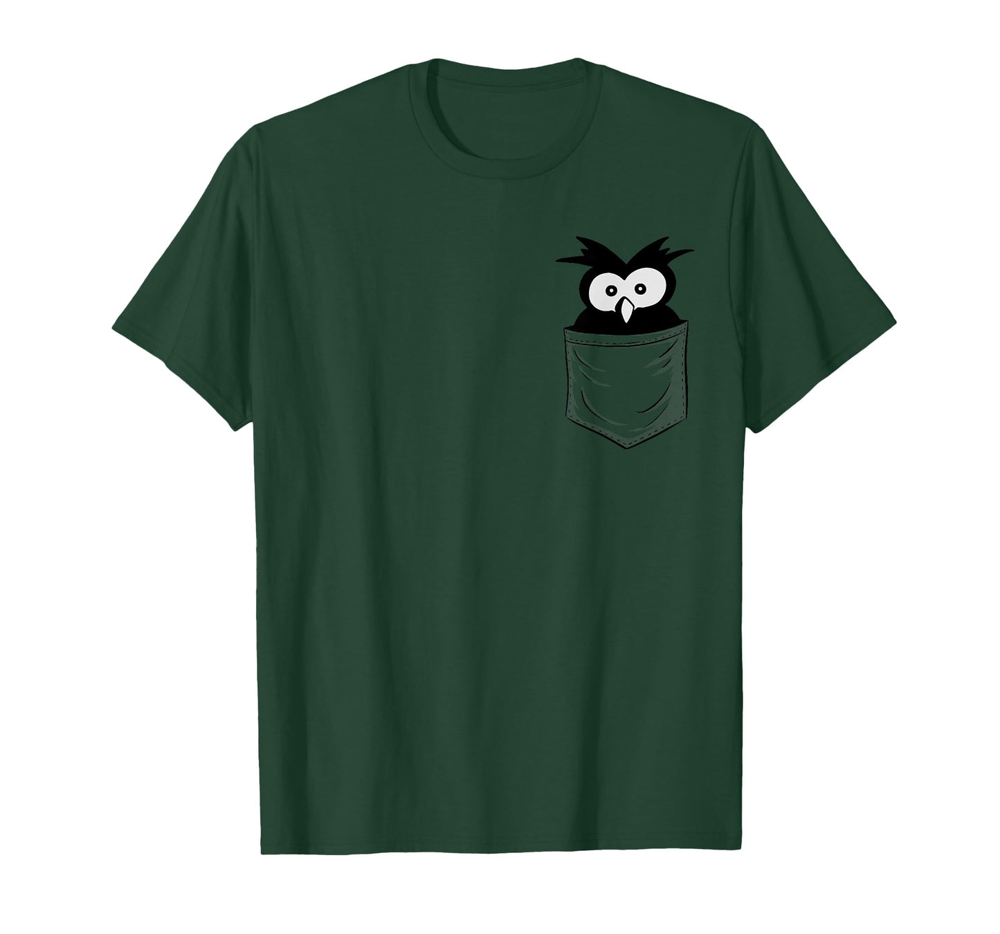 Cute Staring Big Eyes Owl in Your Pocket Owl-Lovers T-Shirt