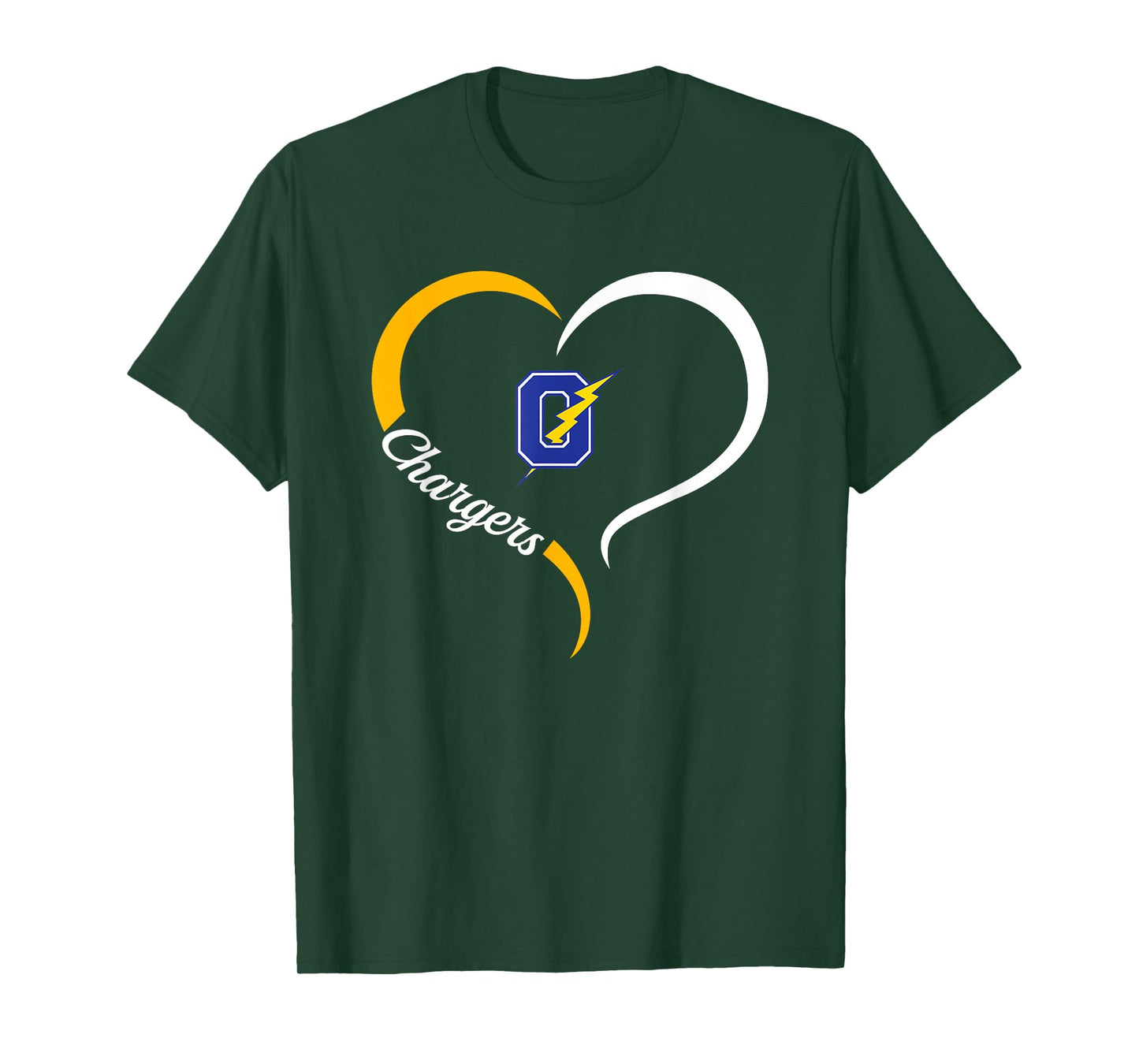 Oxford Chargers Logo Half Heart Slogan HS T-Shirt
