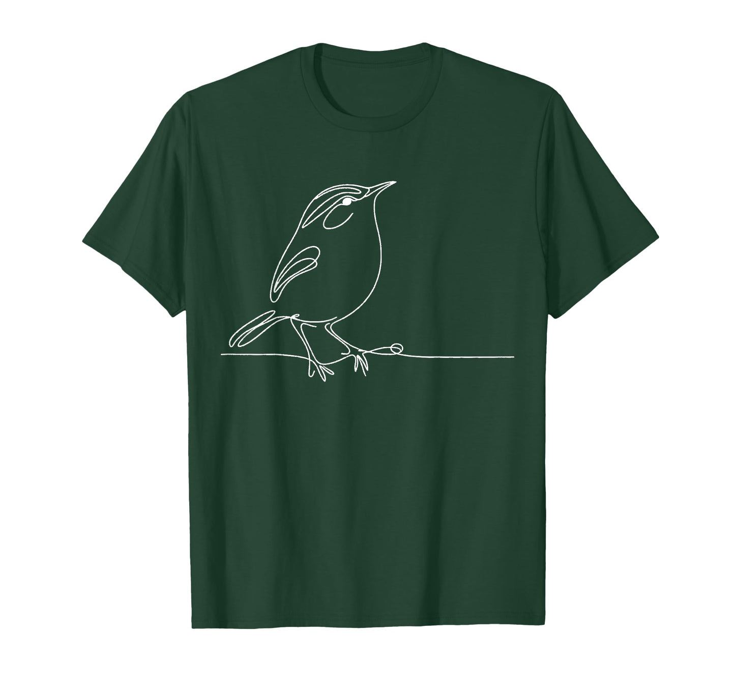 Line Art Bird & Ornithologist Carolina Wren T-Shirt