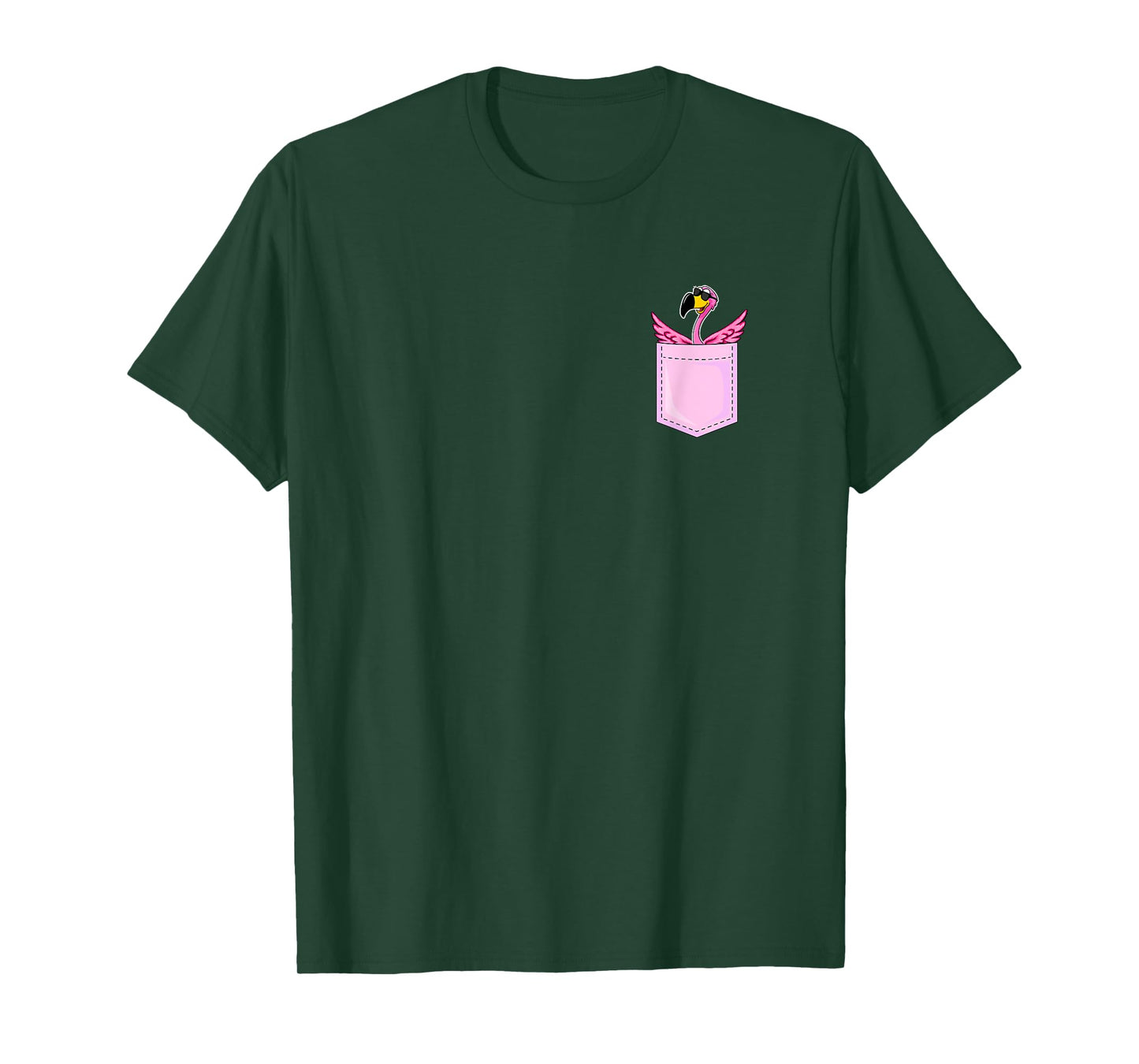 Flamingo in the Pocket - Funny Pocket Flamingo Lover T-Shirt