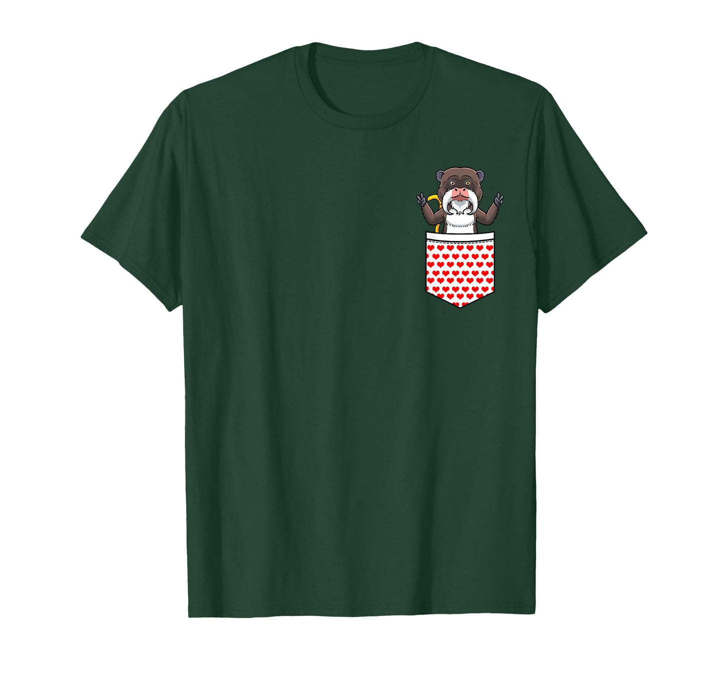Tamarin Monkey In Pocket T-Shirt