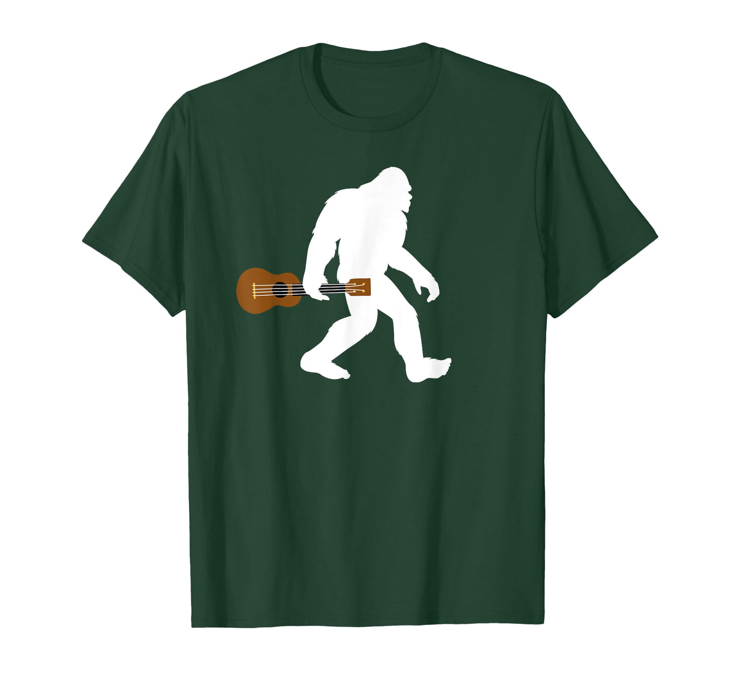 Bigfoot holding Ukelele funny Bigfoot carrying ukelele T-Shirt