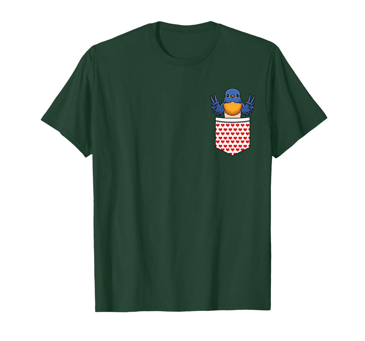 Bluebird Bird In Pocket T-Shirt