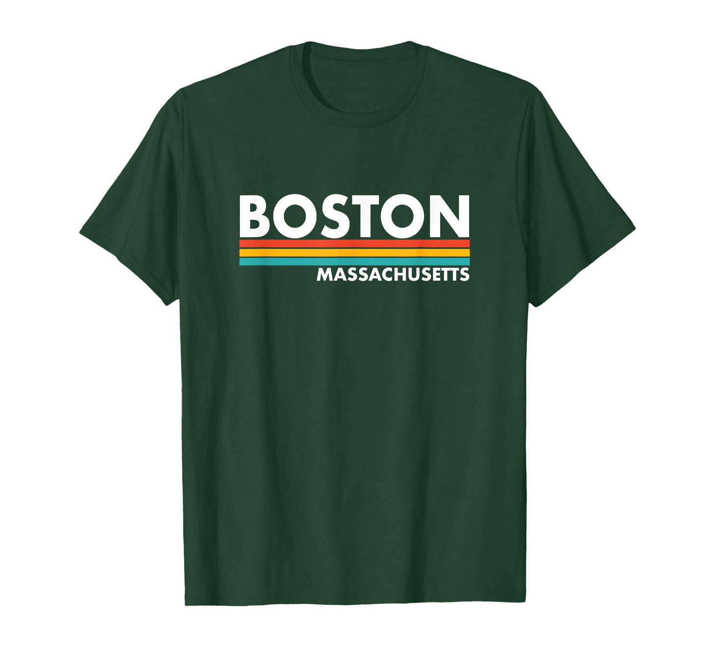 Boston - Massachusetts - Vintage / Retro Stripes - Classic T-Shirt