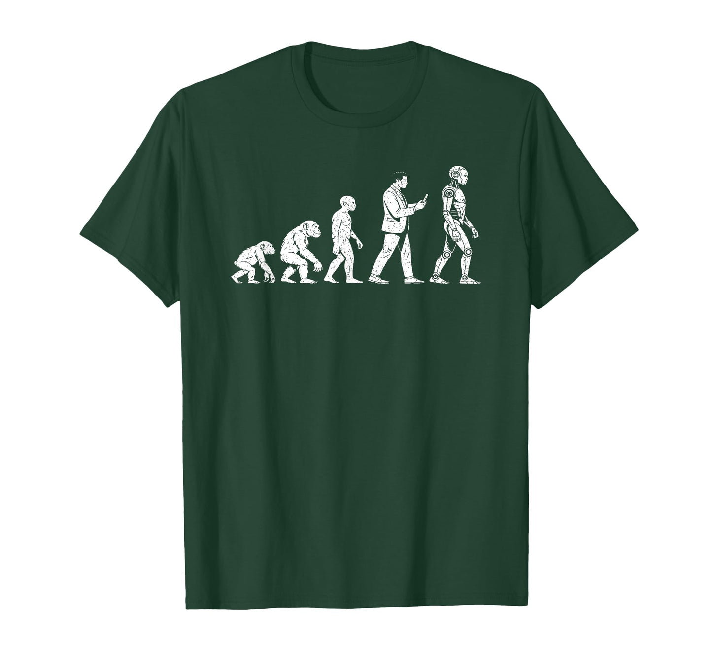Funny Human Evolution to Robot AI Sarcastic Tech Geek T-Shirt
