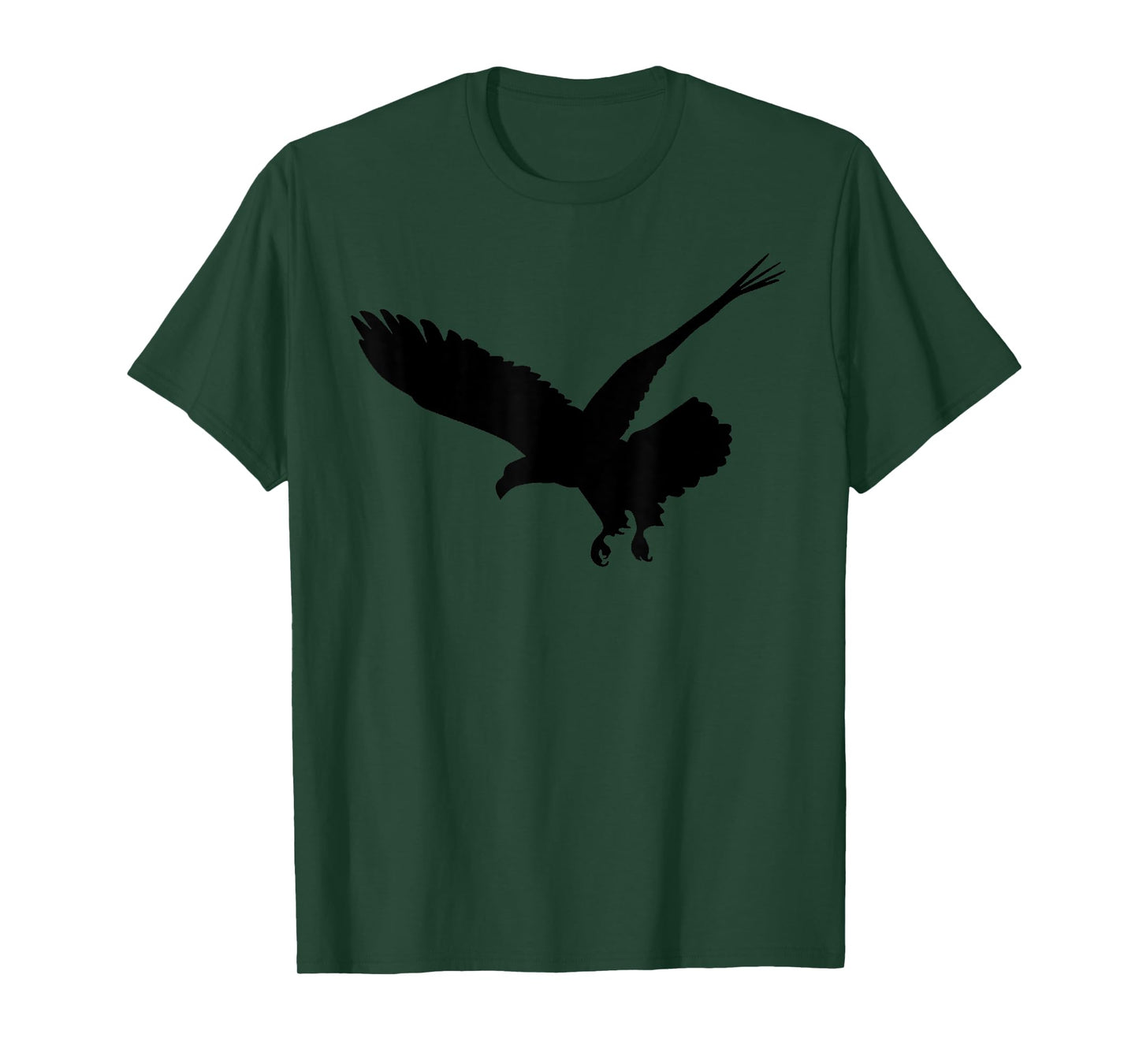 American Eagle Shirts Apparel Unisex Adult Grey Small Classic Fit Short Sleeve T-Shirt with Unique Graphic Art of Black Flying Eagle Bird Silhouette