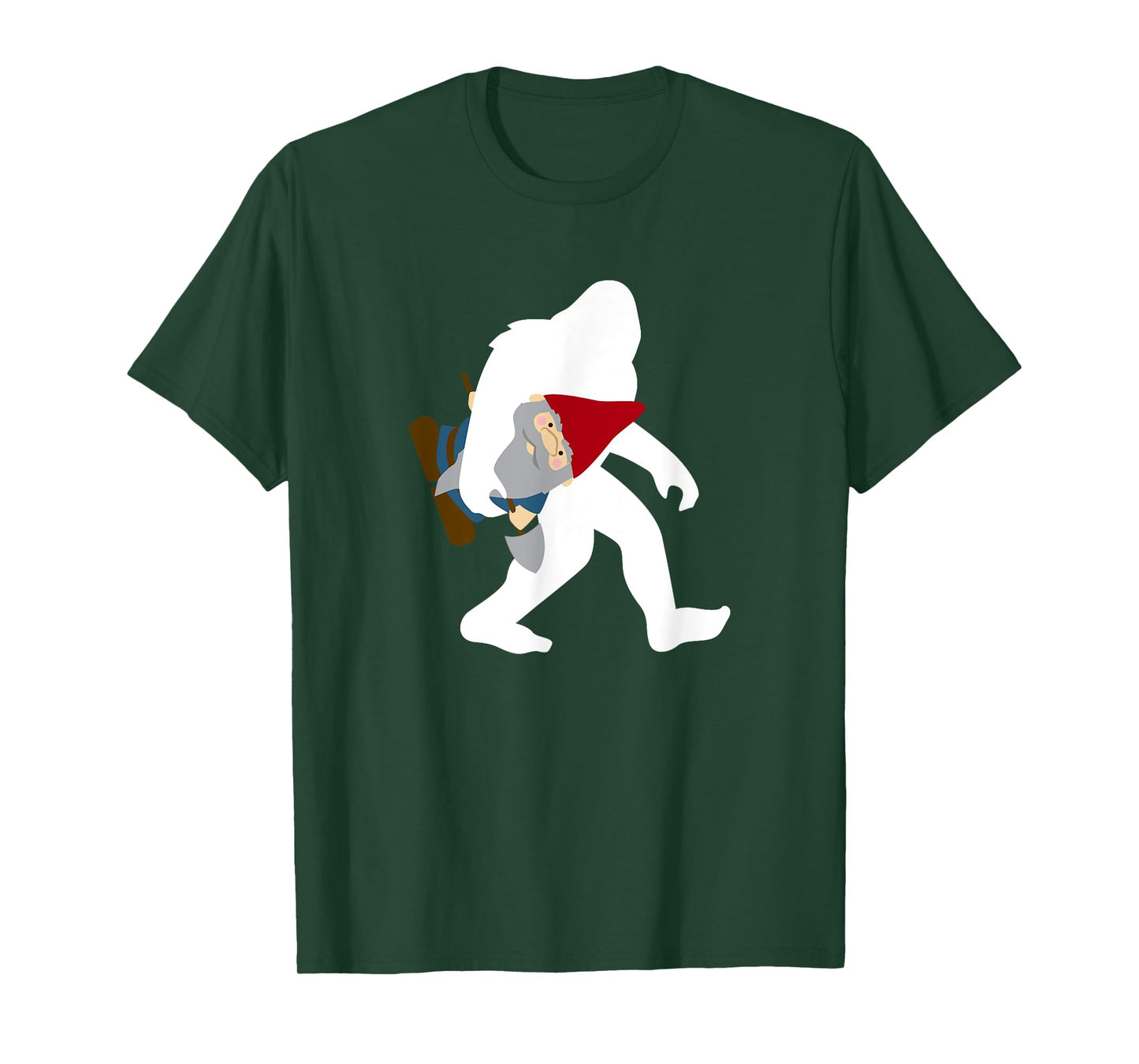 Bigfoot Carrying Gnome Funny Cute Sasquatch Gift T-Shirt